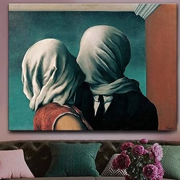 No.235フレーム付きキャンバスアート　マグリット　恋人たち　オマージュアート No.235フレーム付きキャンバスアート マグリット 恋人たち