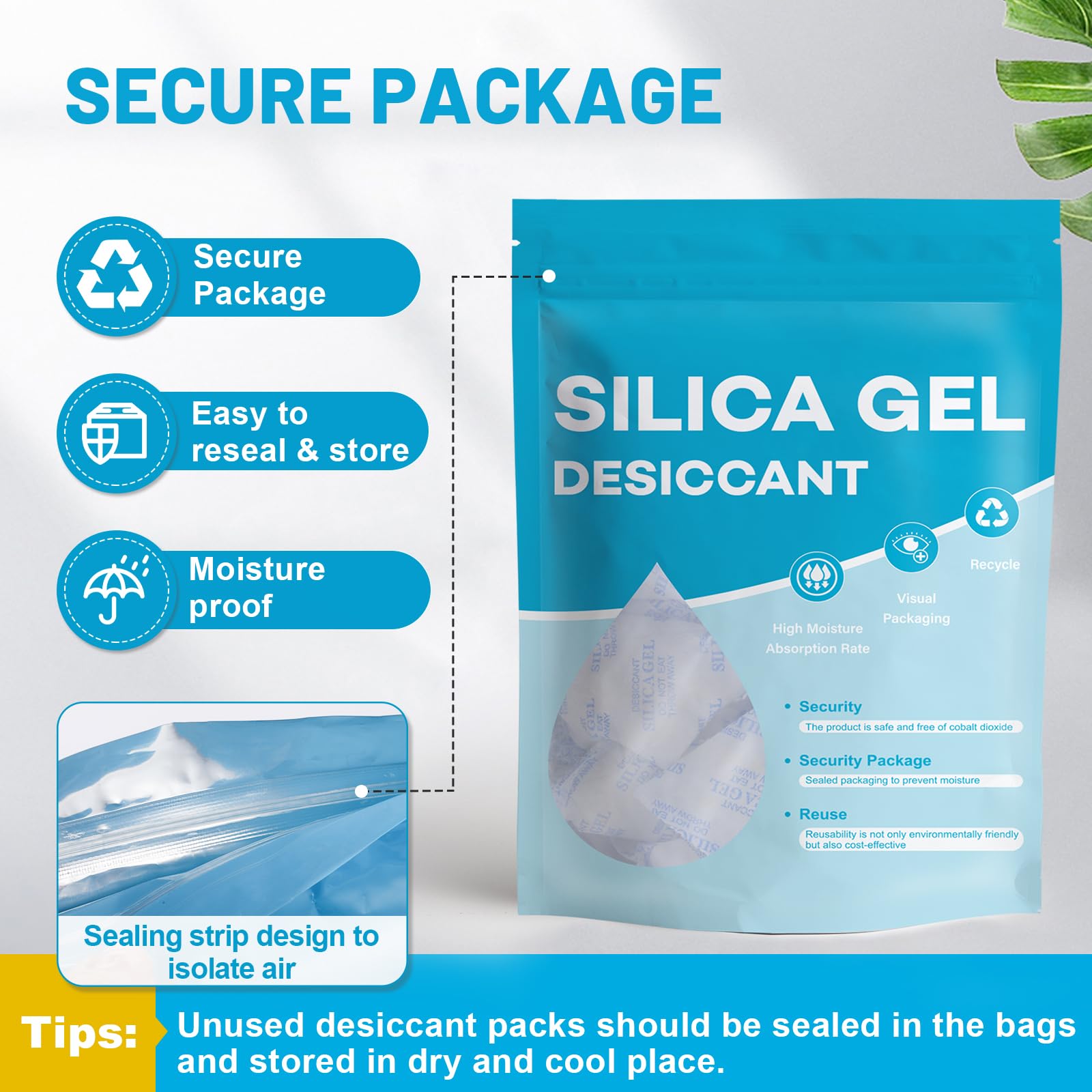 Color-Indicating Silica Gel Packets - Moisture Control -4