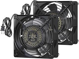 DEWENWILS 2 Pack 120V AC Fan, Waterproof Exhaust Fan 120mm, 18W 2850RPM 90CFM, DIY Cooling Fan for Refrigerator, Computer Case, Compressor Engine, Generator, UL Listed