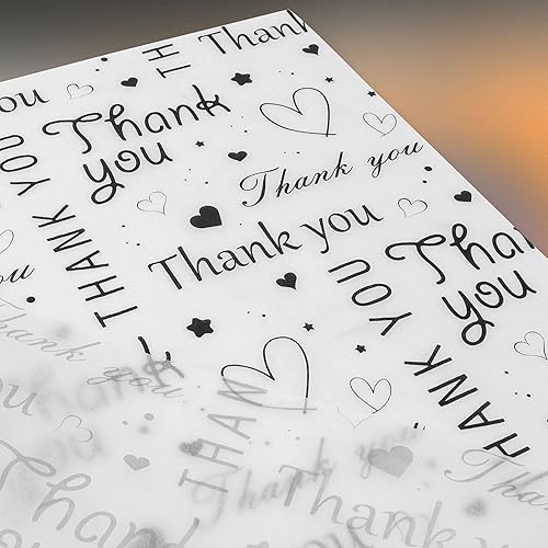 Miniatura 4 de Hi Sasara 50 hojas de papel de seda de agradecimiento a granel, embalaje de agradecimiento, 14 x 20 pulgadas (negro)