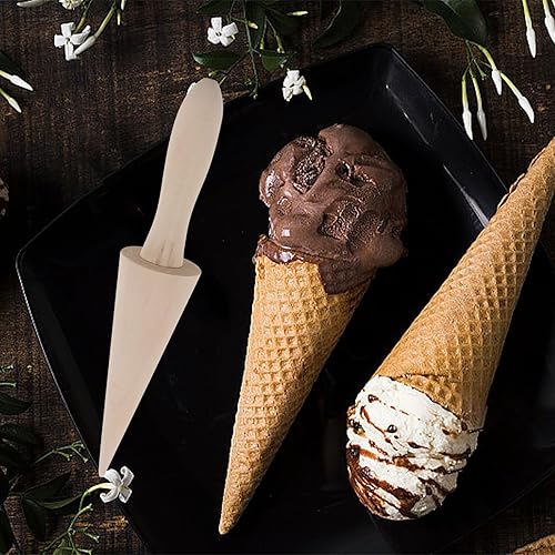 Miniatura 9 de Jerliflyer Molde de rodillo de pizzela, cono de madera gofres helado cono pizza pastelería herramienta de moldeo