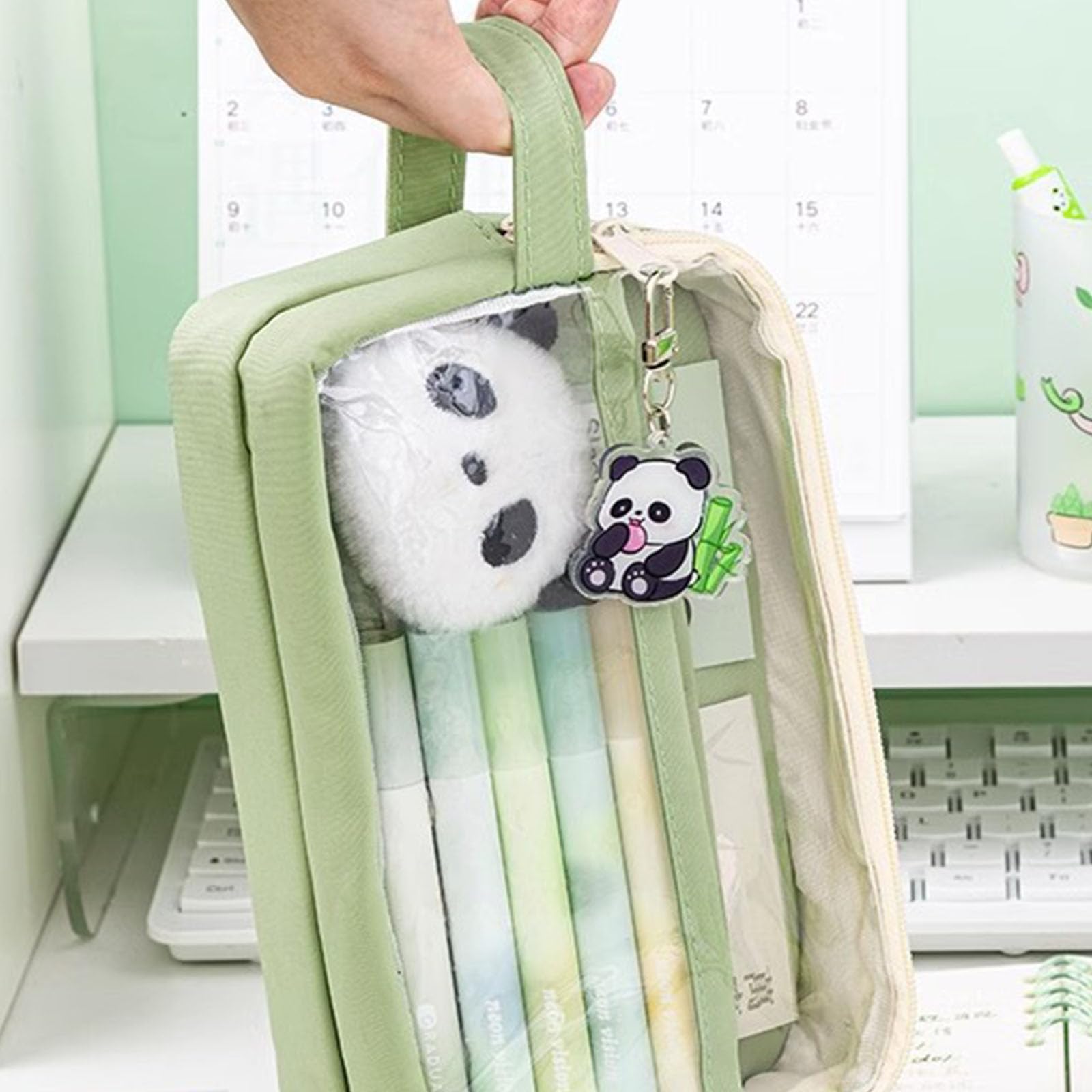 Trousse à en Toile adaptée, Rangement Flexible, Joli d ' Ours, ajout Scolaire Fin pour Un Usage Quotidien, Trousse à Panda Lavable