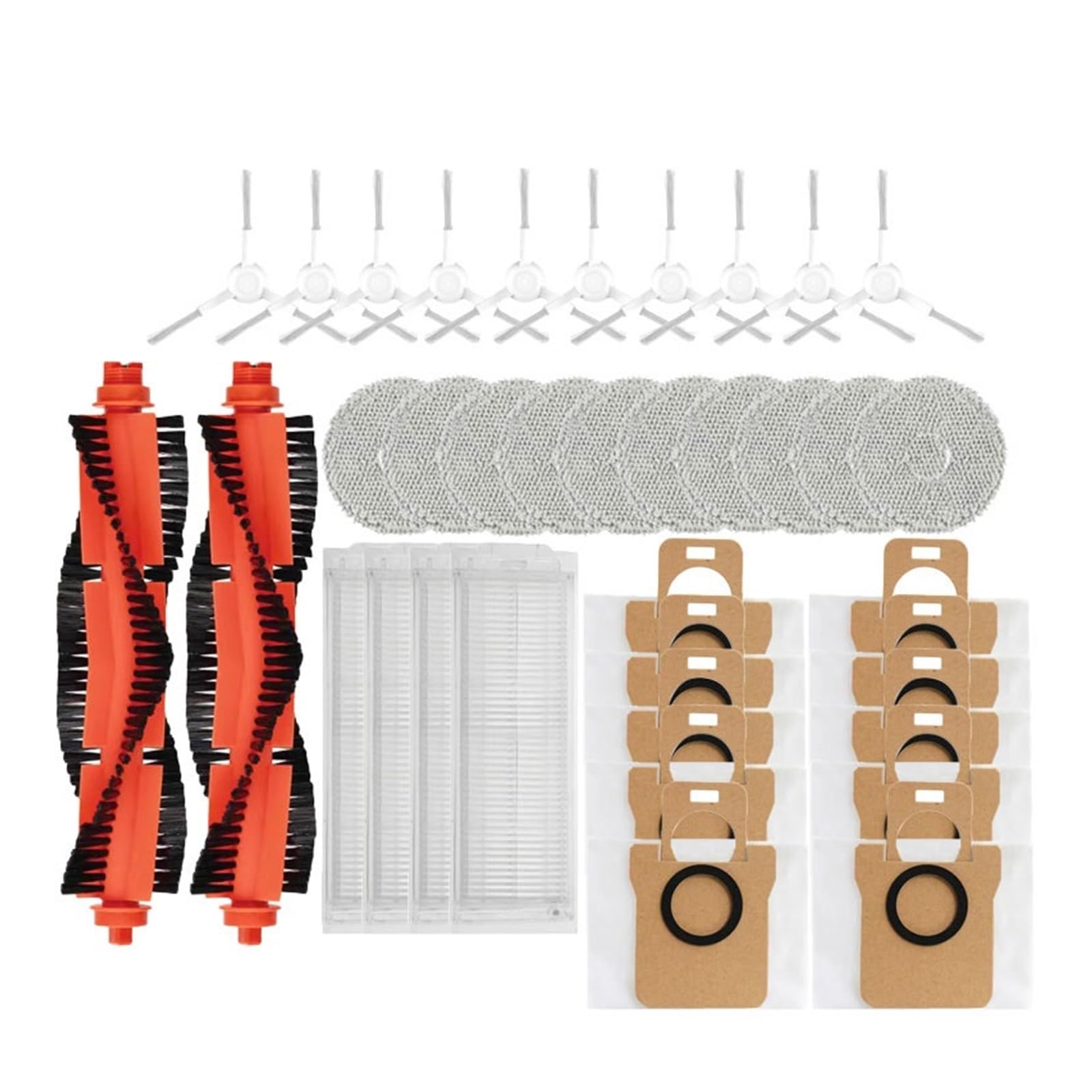 Kompatybilny z XMI Mijia M30 Pro C107 wymiana części zamiennych akcesoria ściereczka do mopa worek na kurz filtr Hepa szczotka główna(36PCS)