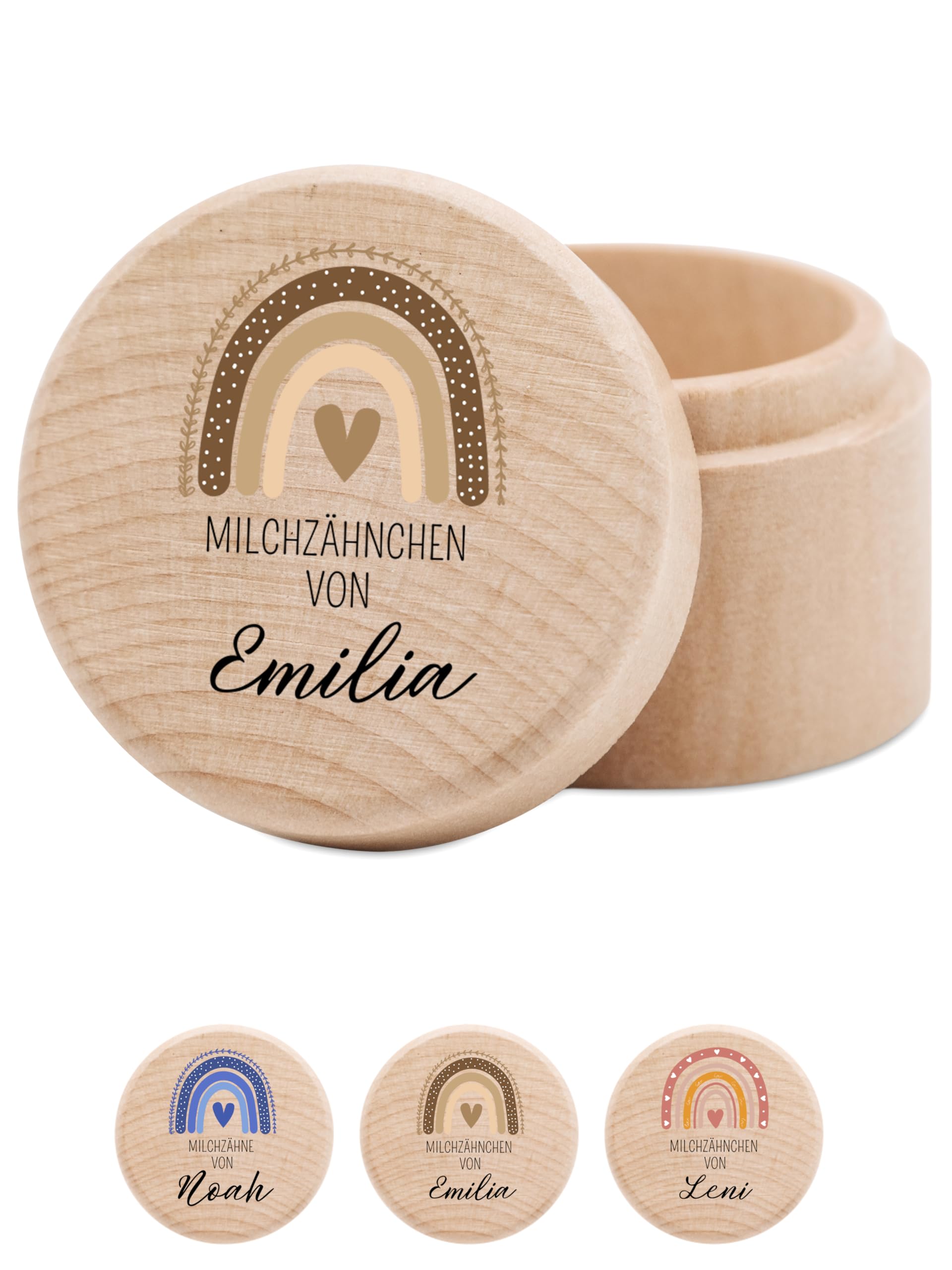 Personalisiert Milchzahndose Mit Namen - Holz Aufbewahrung Für Erste Zähnchen
