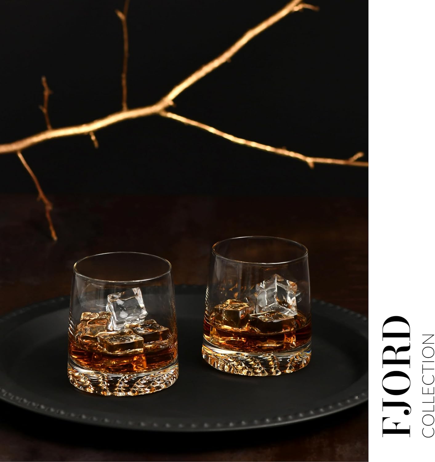 Krosno Whisky Glasses | Set of 6 | 12.5 oz | Fjord Collection | Drinking Glasses Cocktail Glasses Gift Box | Home, Restaurants and Kitchen Set | Dishwasher Safe Glass Cup