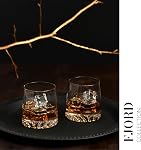KROSNO Whisky Glasses | Set of 6 | 12.5 oz | Fjord Collection | Drinking Glasses Cocktail Glasses Gift Box | Home, Restaurants and Kitchen Set | Dishwasher Safe Glass Cup