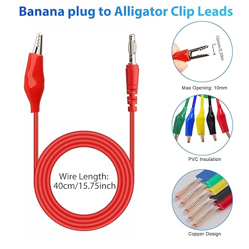 Miniatura 2 de Linkstyle Kit de sonda trasera de 25 piezas, pasador de sondas traseras multímetro, enchufe de plátano a clip de cocodrilo eléctrico con cables, kit
