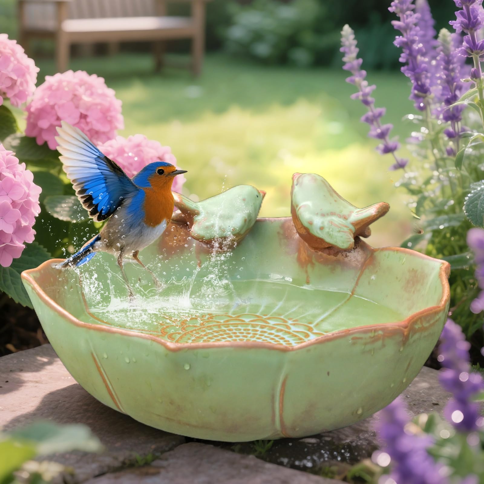 Inanil 10.1 Sage Green Bird Bath Bowl