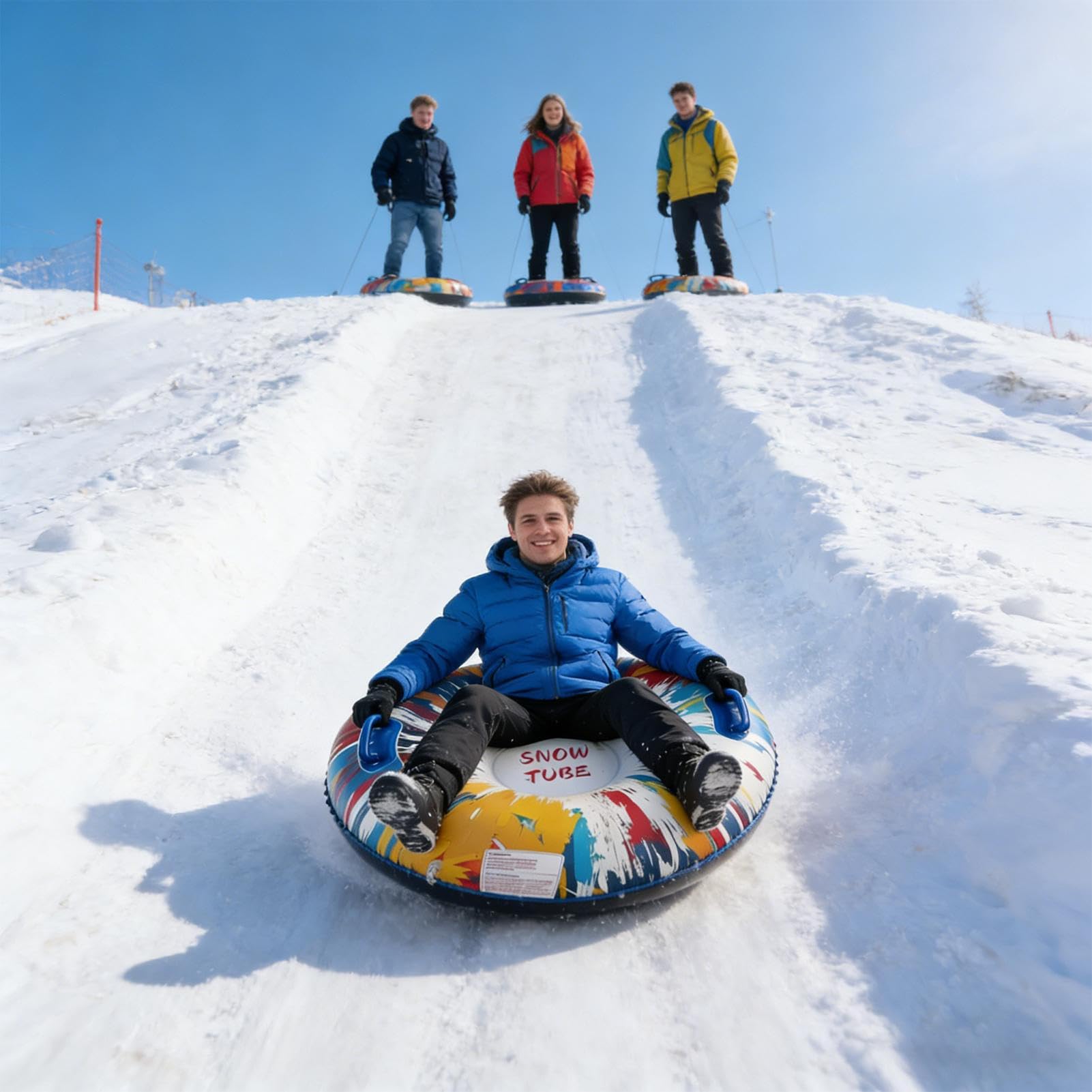 Trineo de Nieve Inflable de Alta Resistencia para Adultos y Familias