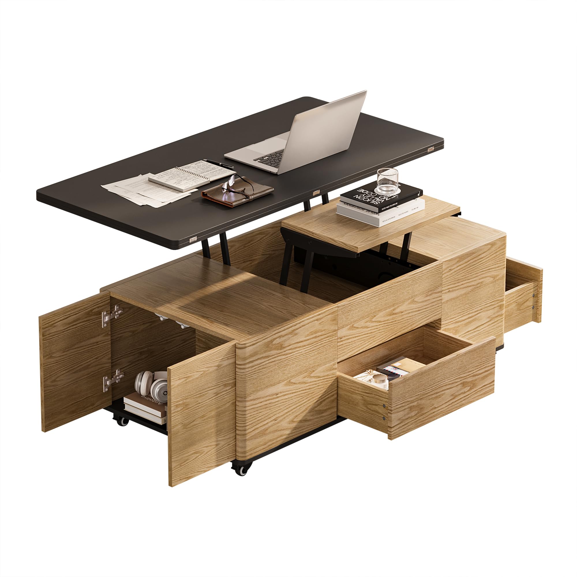 Amazon.com: homary Lift-Top Coffee Table 47¡±, Modern Black