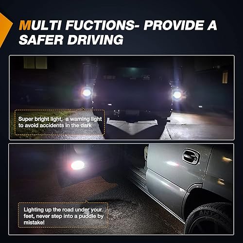 Miniatura 3 de Nilight 2 piezas de luz LED para panel de puerta interior, luces de cortesía y advertencia en blanco y rojo para Chevy GMC Silverado Sierra 1500