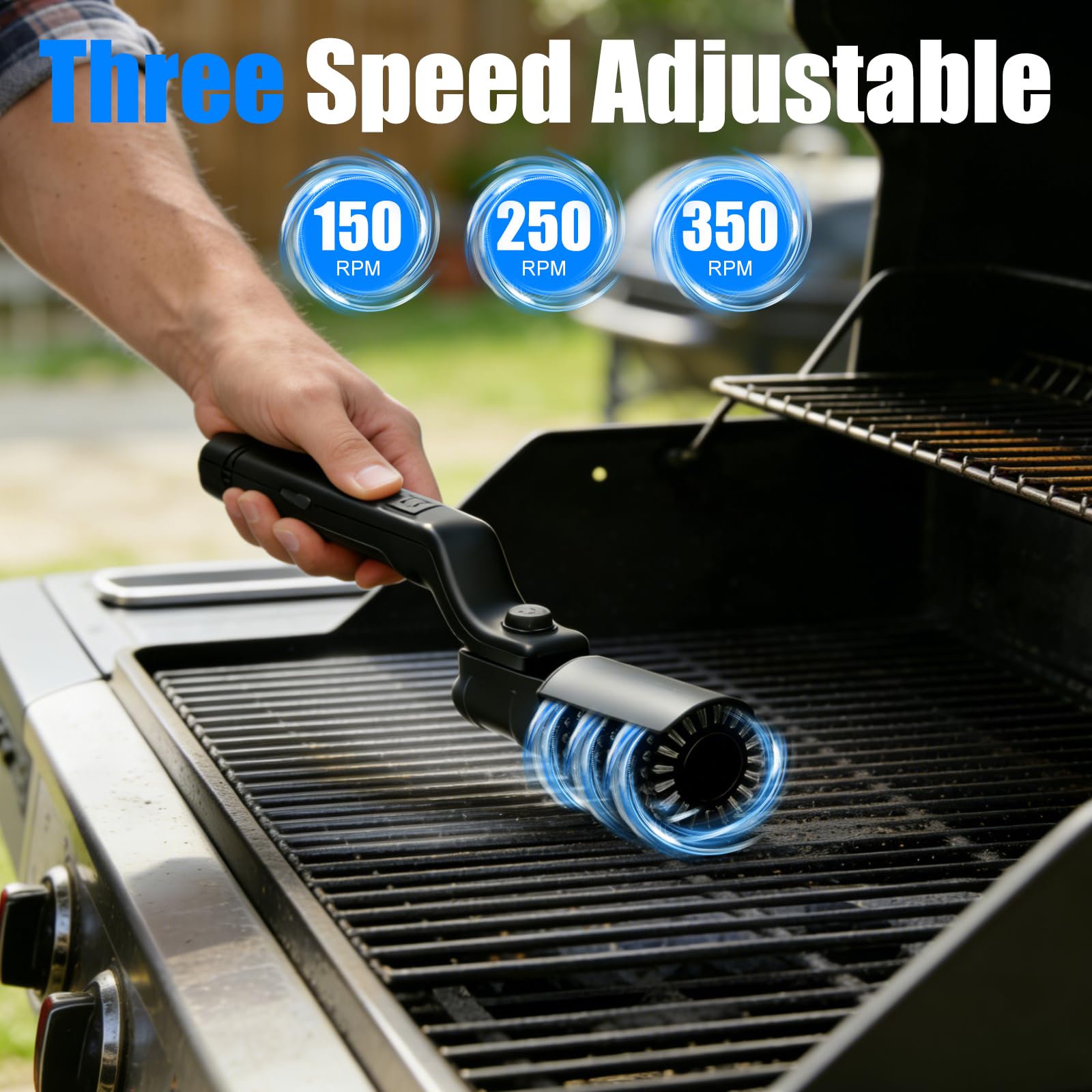 Cepillo Eléctrico para BBQ con Cabezales Intercambiables Inoxidable