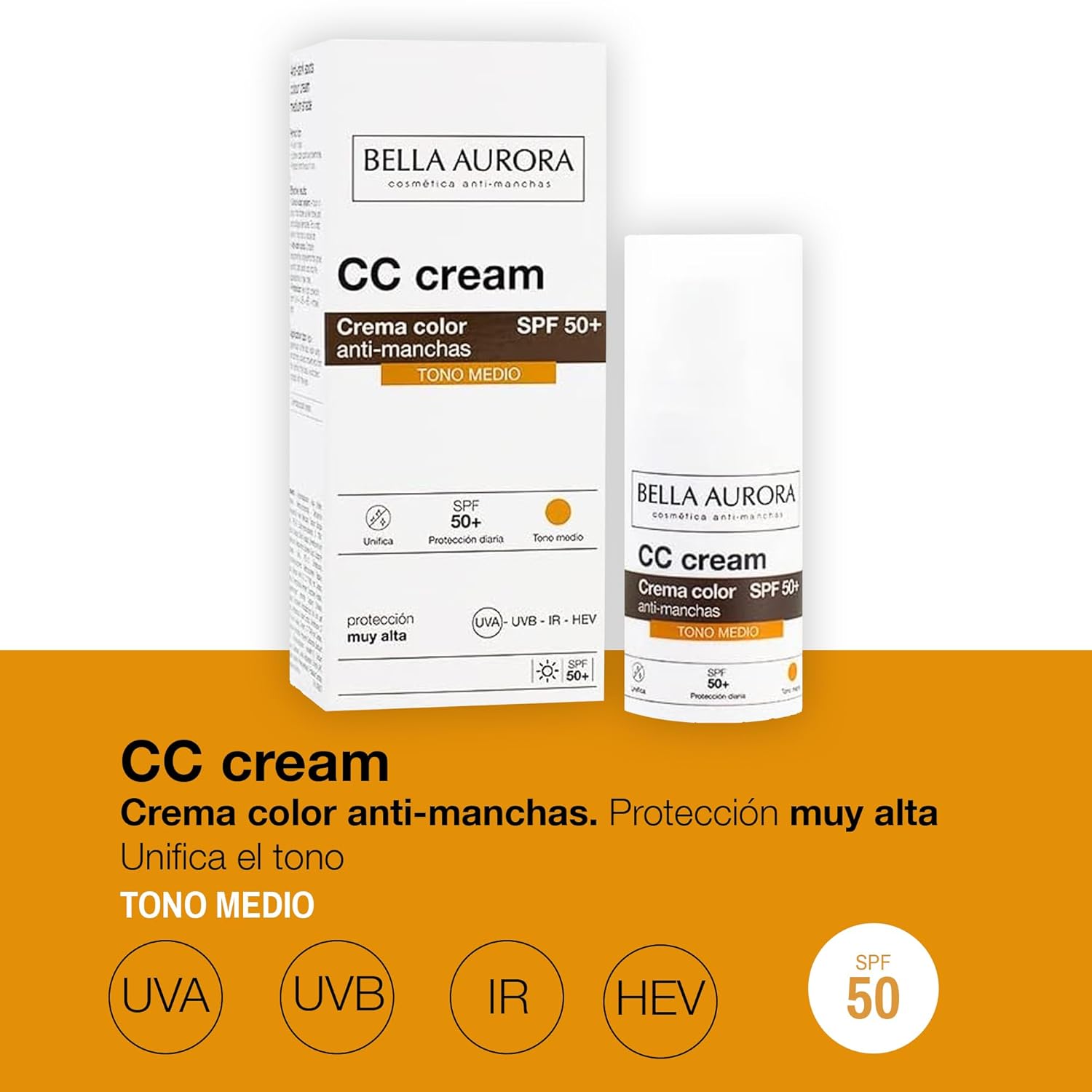 Bella Aurora Cc Cream Medium Shade SPF50 Plus, 30 ml