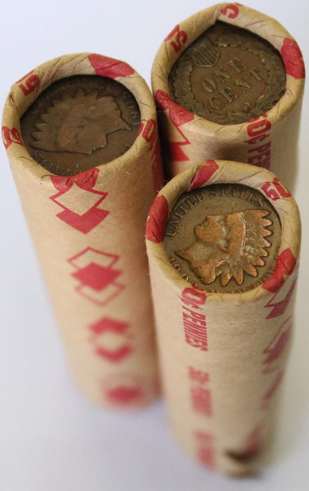 Unsearched Wheat Penny Shot Gun Roll w/ Indian Head Cent Ends Old Us Coin Shotgun Lot
