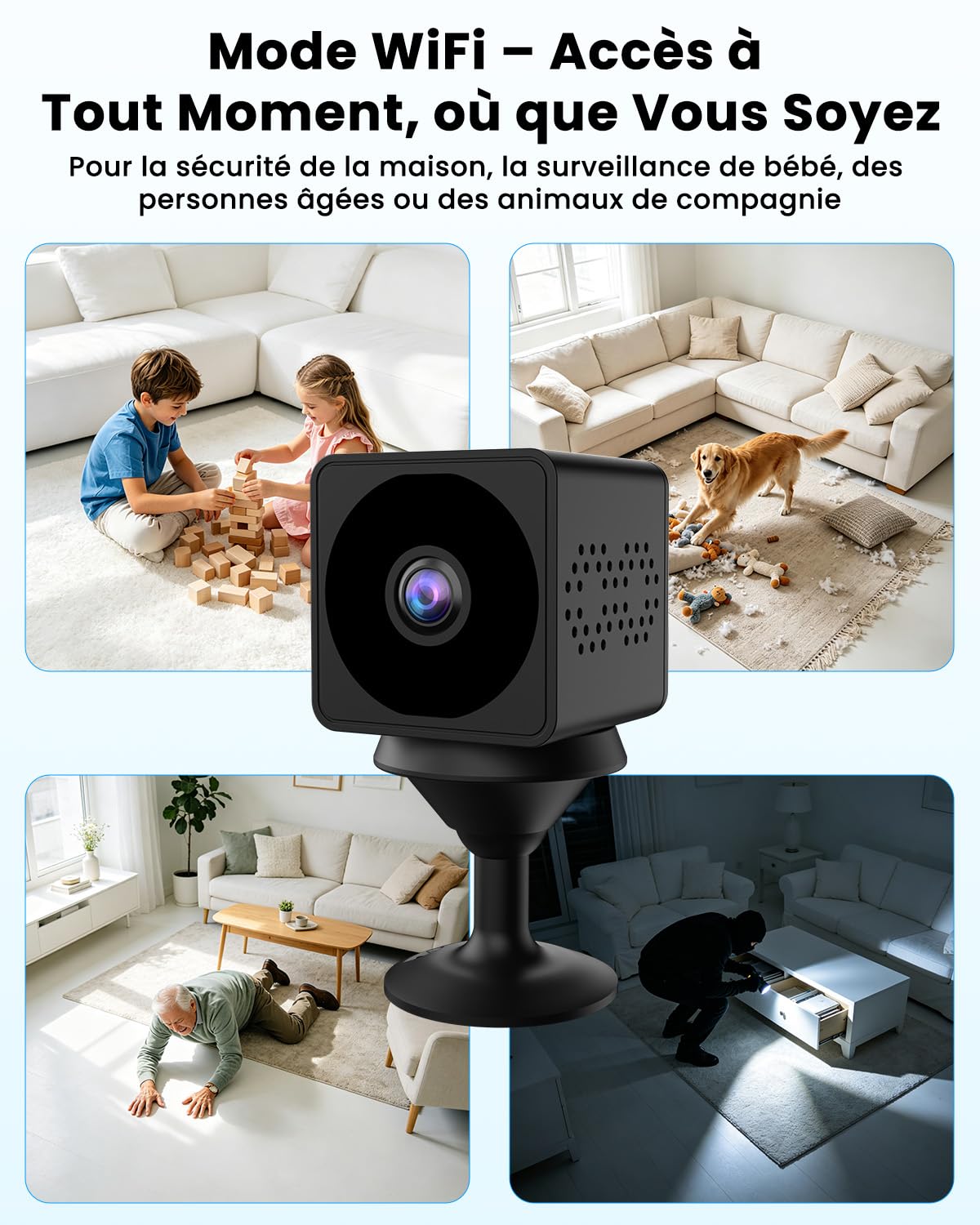Bextgoo 4K Mini Camera Espion sans Fil, Options WiFi ou sans WiFi