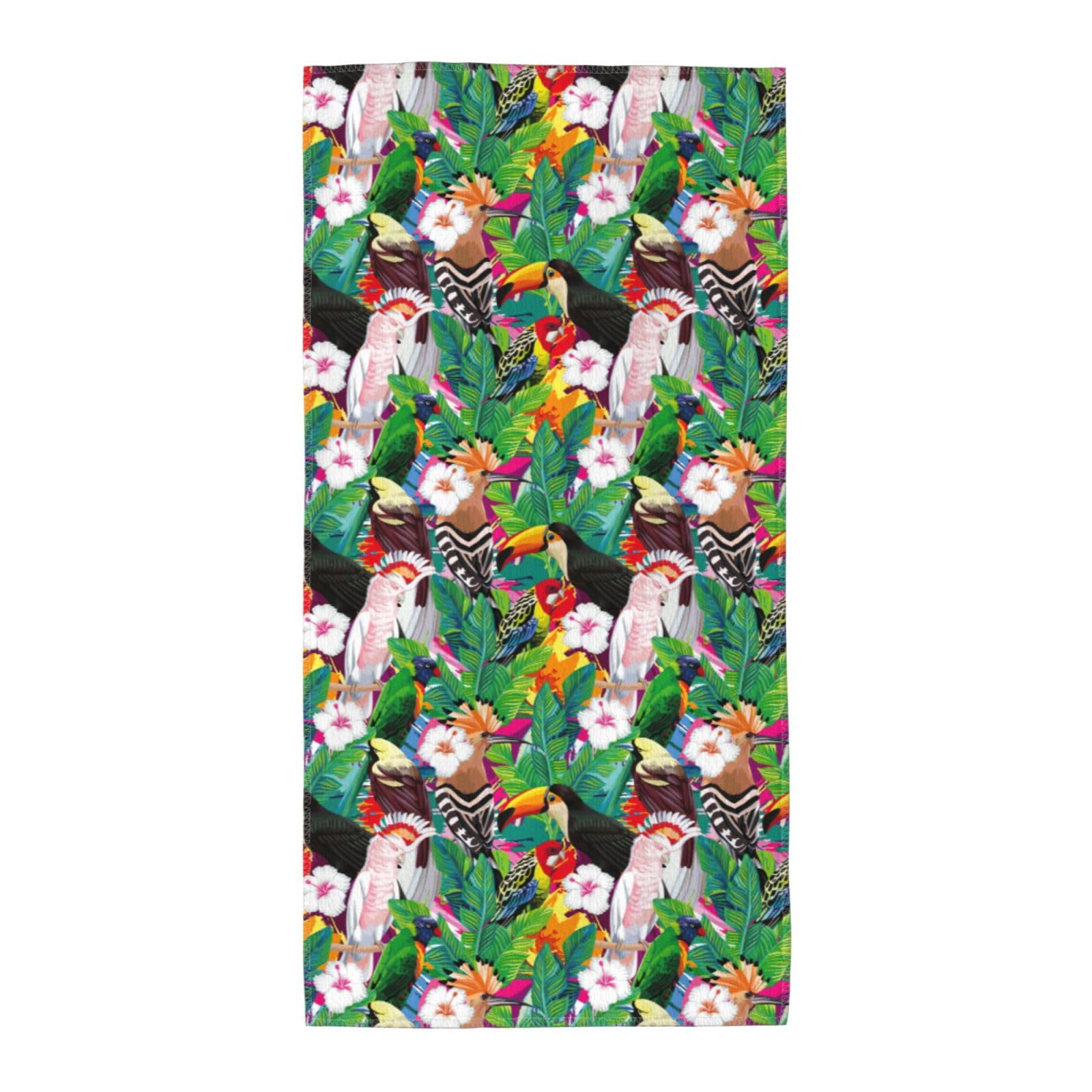 SDEGTHO Tropical Birds And Plant Leaf Fashion Printed Bath Towel High Water Absorption For Hiking Trip