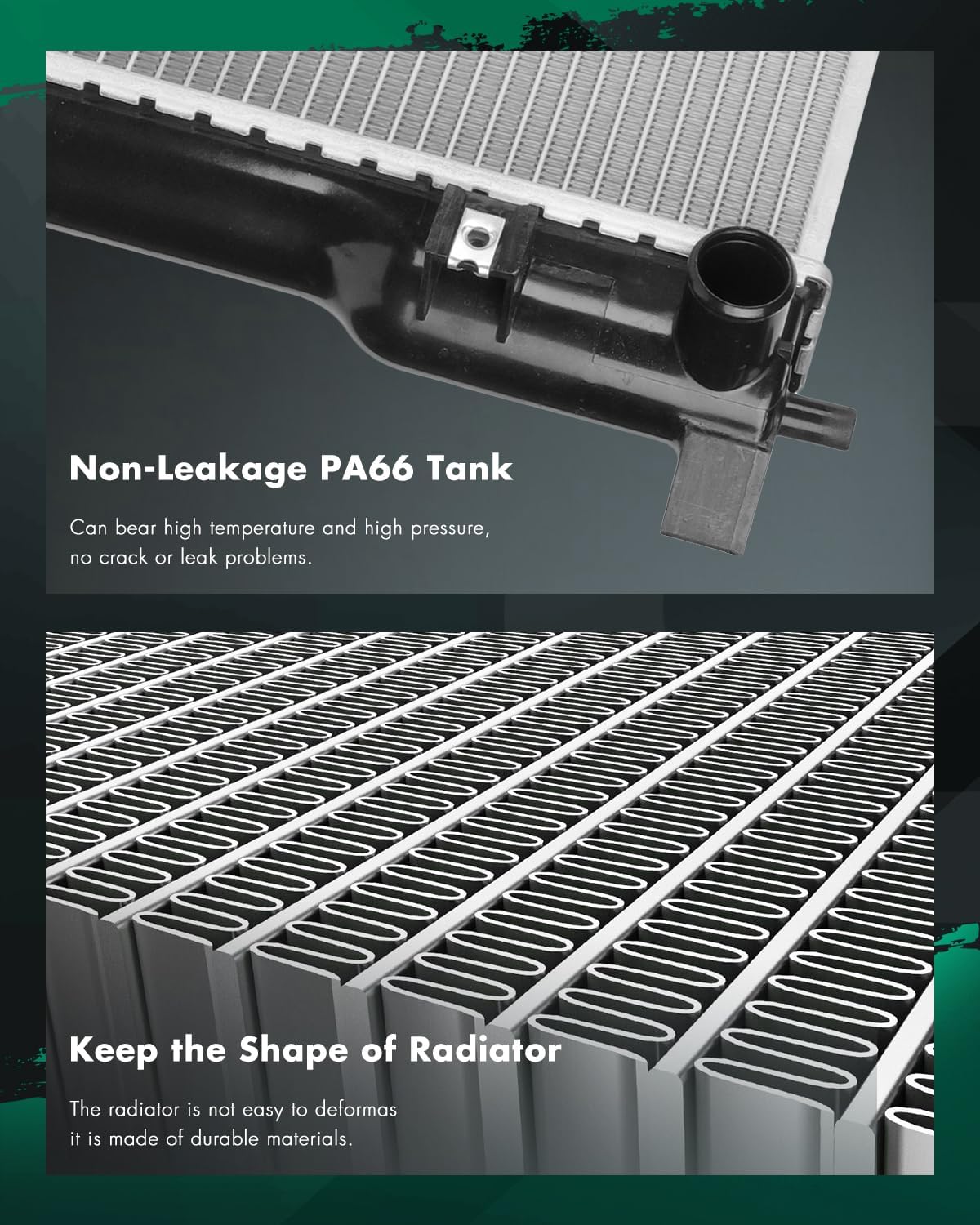 SCITOO Engine Aluminum Radiator Assembly for 2010-2017 for Chevrolet for Equinox 2.4L 2010-2012 for Chevrolet for Equinox 3.0L 2008 2009 2013-2017 for Chevrolet for Equinox 3.6L; Replace: 13103