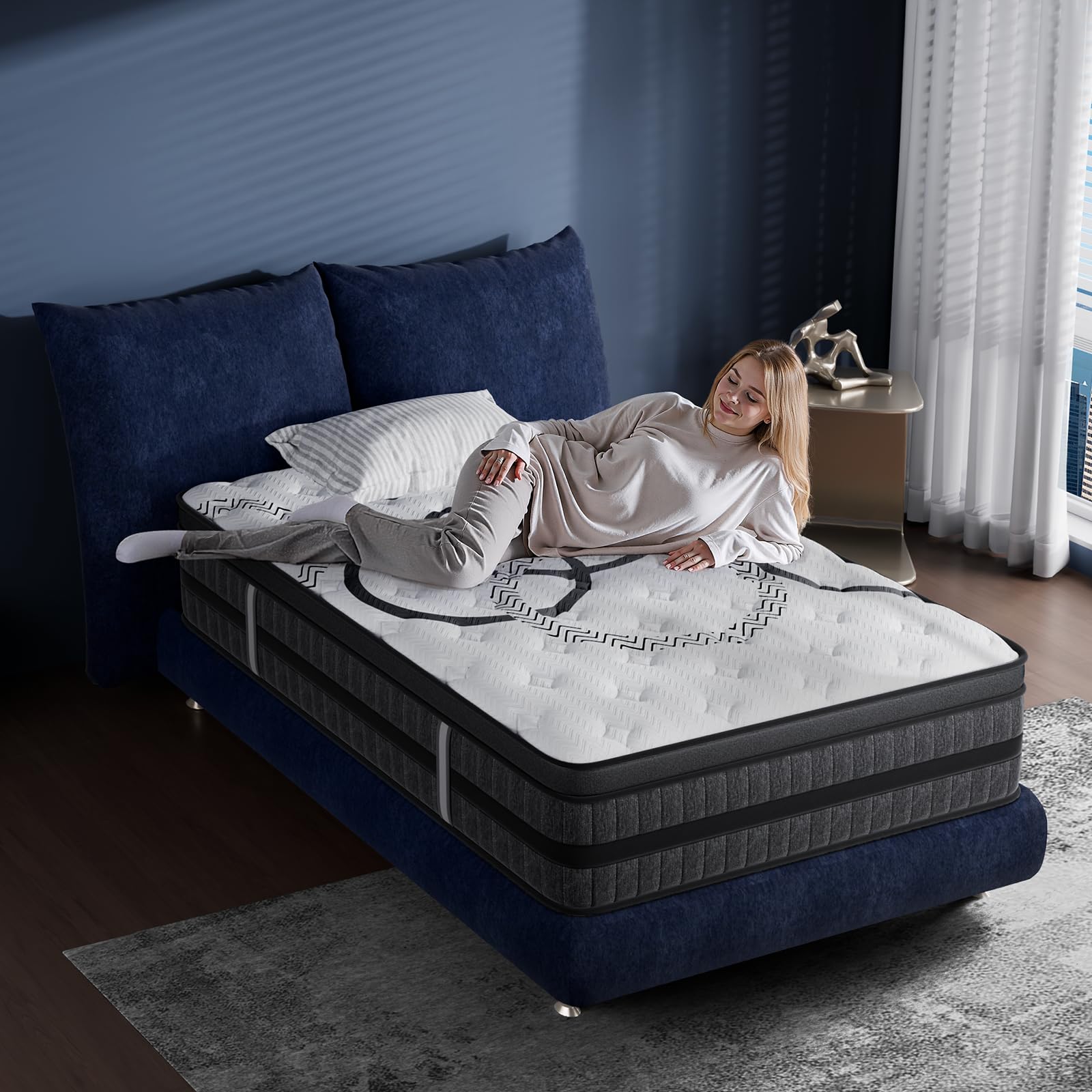 twin mattress, 12 inch hybrid twin size mattress in a box, medium firm, memory foam & pocketed springs, pressure relief, certipur-us certified& fiberglass free, motion isolation, 365-night trial