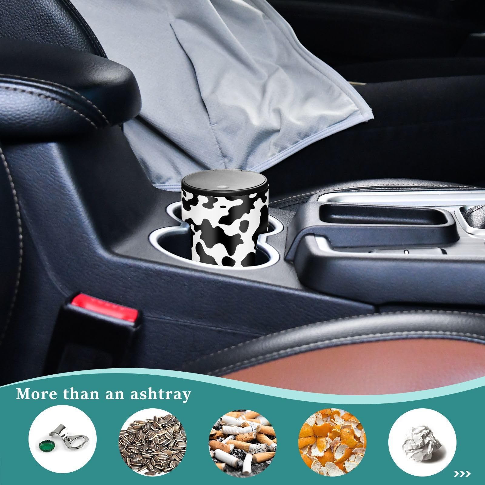 Cendrier de voiture portable avec couvercle, cendrier compact pour la maison et le bureau