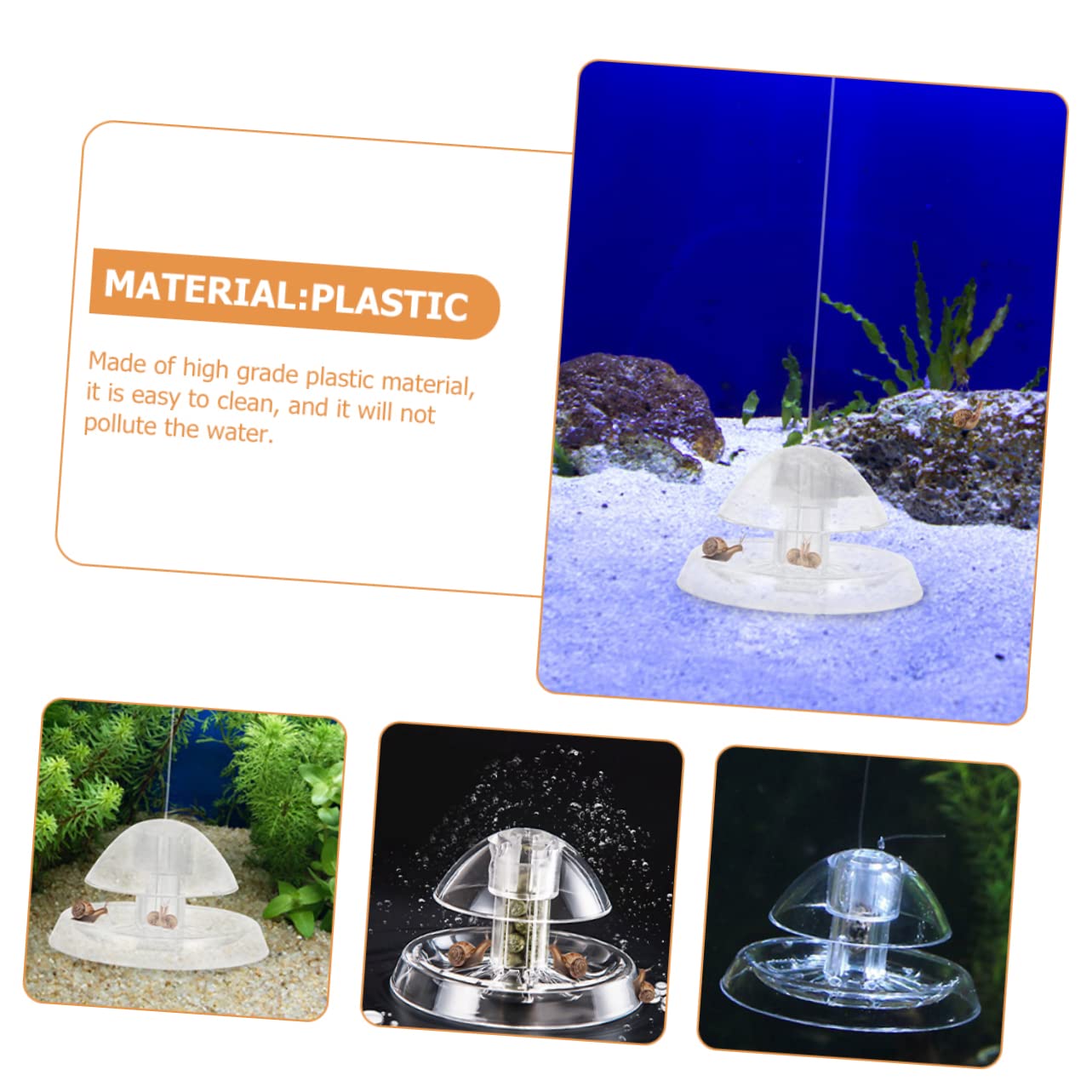 Abaodam 4 Sätze Transparentes Aquarium Schneckenfänger Robuster Kunststoff Wiederverwendbar Zum Natürlichen Fang Von Schnecken Im Aquarium Durchmesser 2 Stücke * 4