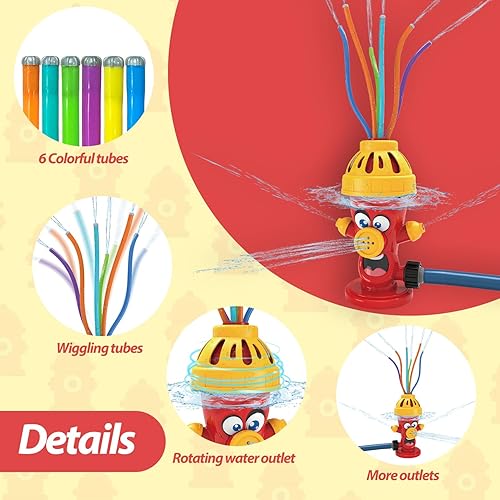 Miniatura 2 de Phobby Aspersor de agua para niños pequeños de 3 a 8 años, rociador de agua con conector adicional, juguete de verano al aire libre para juego de