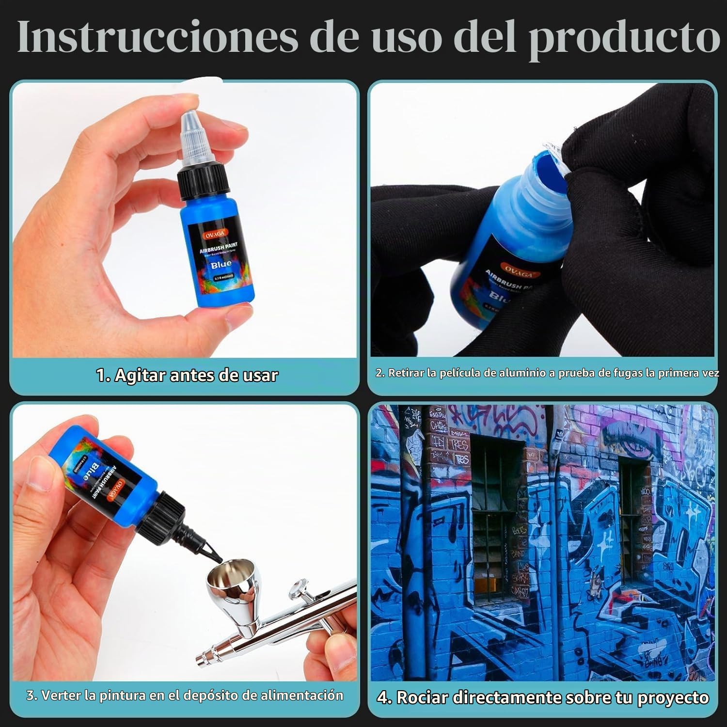 Kit de Aerógrafo con Compresor 32 PSI, Juego de Aerógrafo Doble Acción Multifunción Recargable Portátil con Juego de 11 Pinturas para Airbrush para Pintura, Modelos, Decoración, Tartas, Uñas
