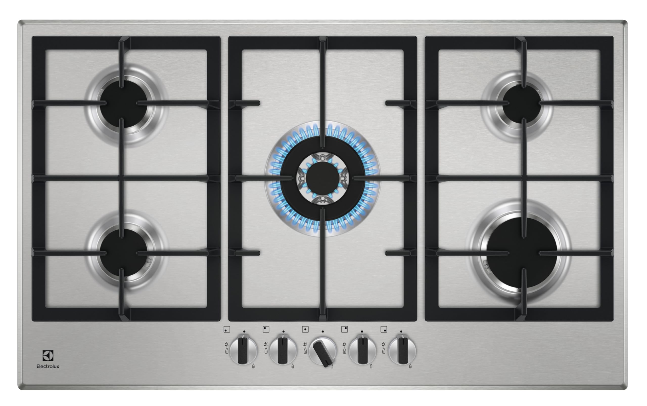 Electrolux 90CM Built-in Gas Hob, 5 Gas Burners, Stainless Steel, KGS9536X, Made in Italy"Min 1 year manufacturer warranty"