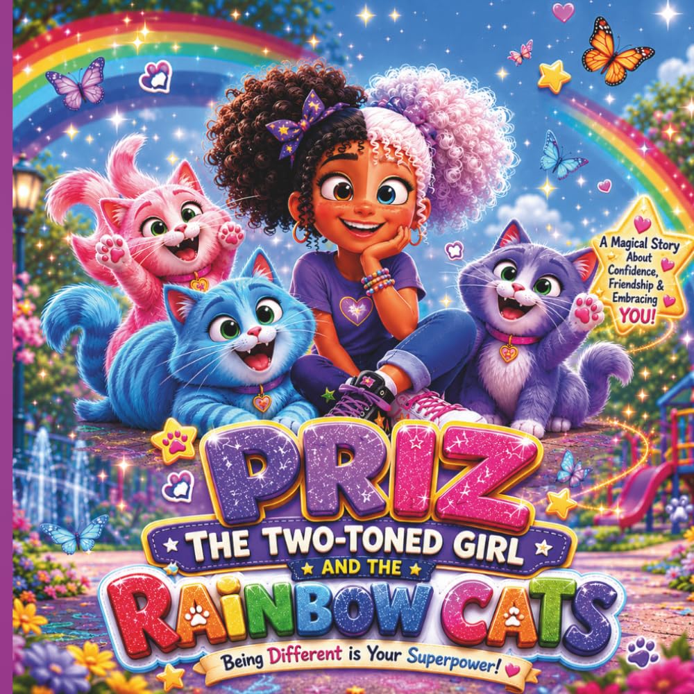 Priz The Two-Toned Girl and the Rainbow Cats:: A Magical Children’s Story About Being Different, Self-Confidence, Friendship, and Embracing What Makes You Unique