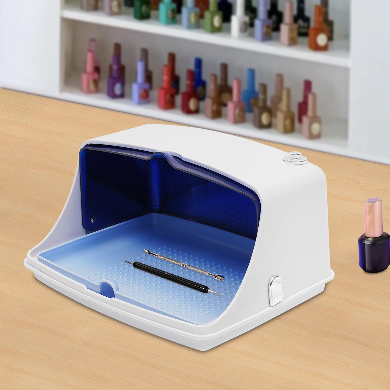 Sterilizzatore da 5 W, dispositivo di disinfezione UV, vassoio manicure, scatola disinfettante in plastica, germicida vasca immersione per la pulizia di manicure
