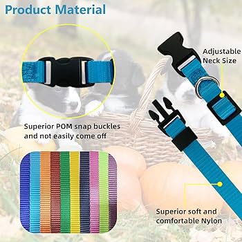 15 Puppy ID Collar Soft Nylon Adjustable Breakaway Safety Whelping Litter Collar