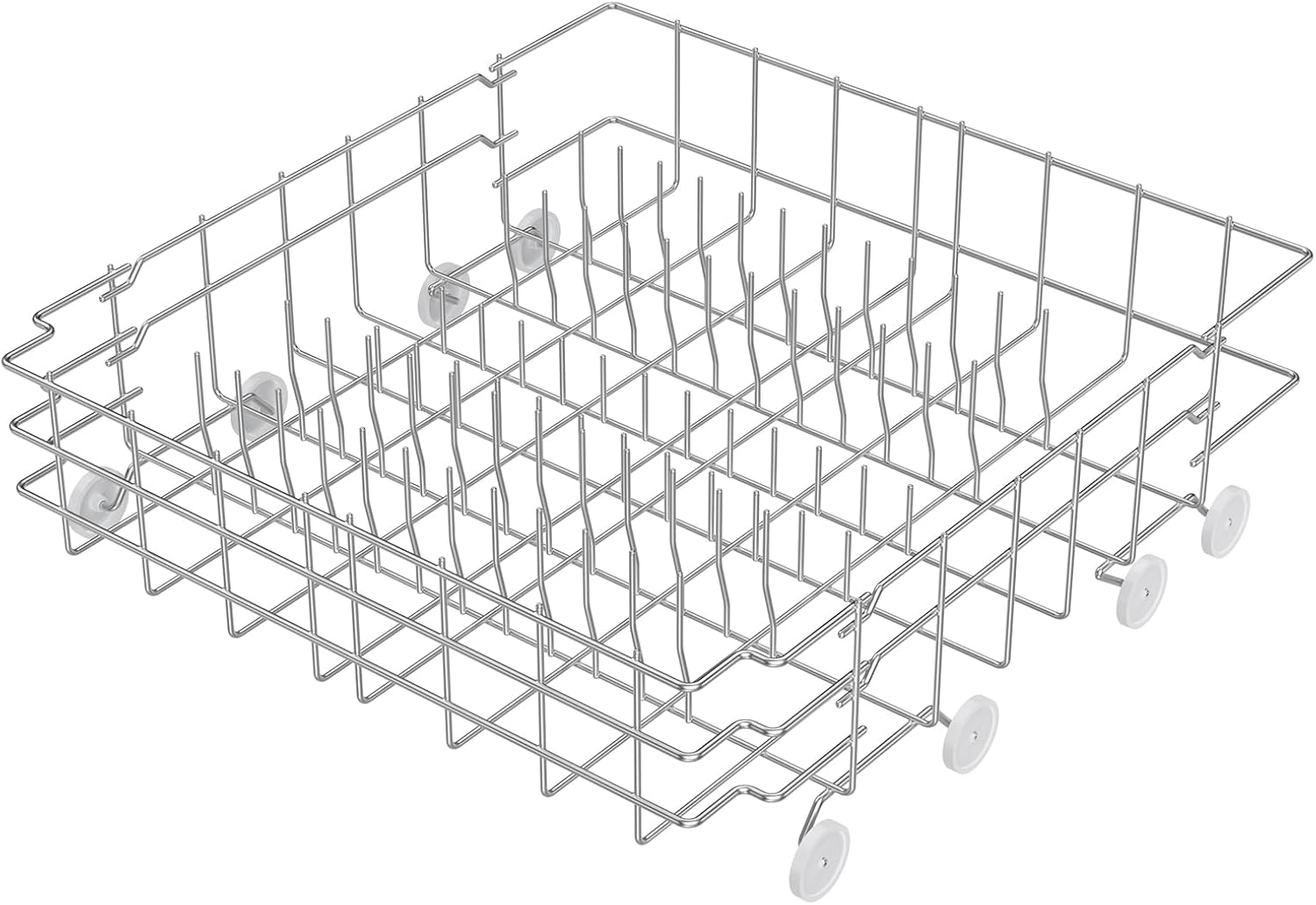 UPGRADED 808602302 Dishwasher Lower Dishrack for Frigidaire Kenmore Dishwasher Rack Replacement Parts with Wheel,808602302 154432602 Frigidaire Dishwasher Rack Parts 304 Stainless Steel Bottom Rack