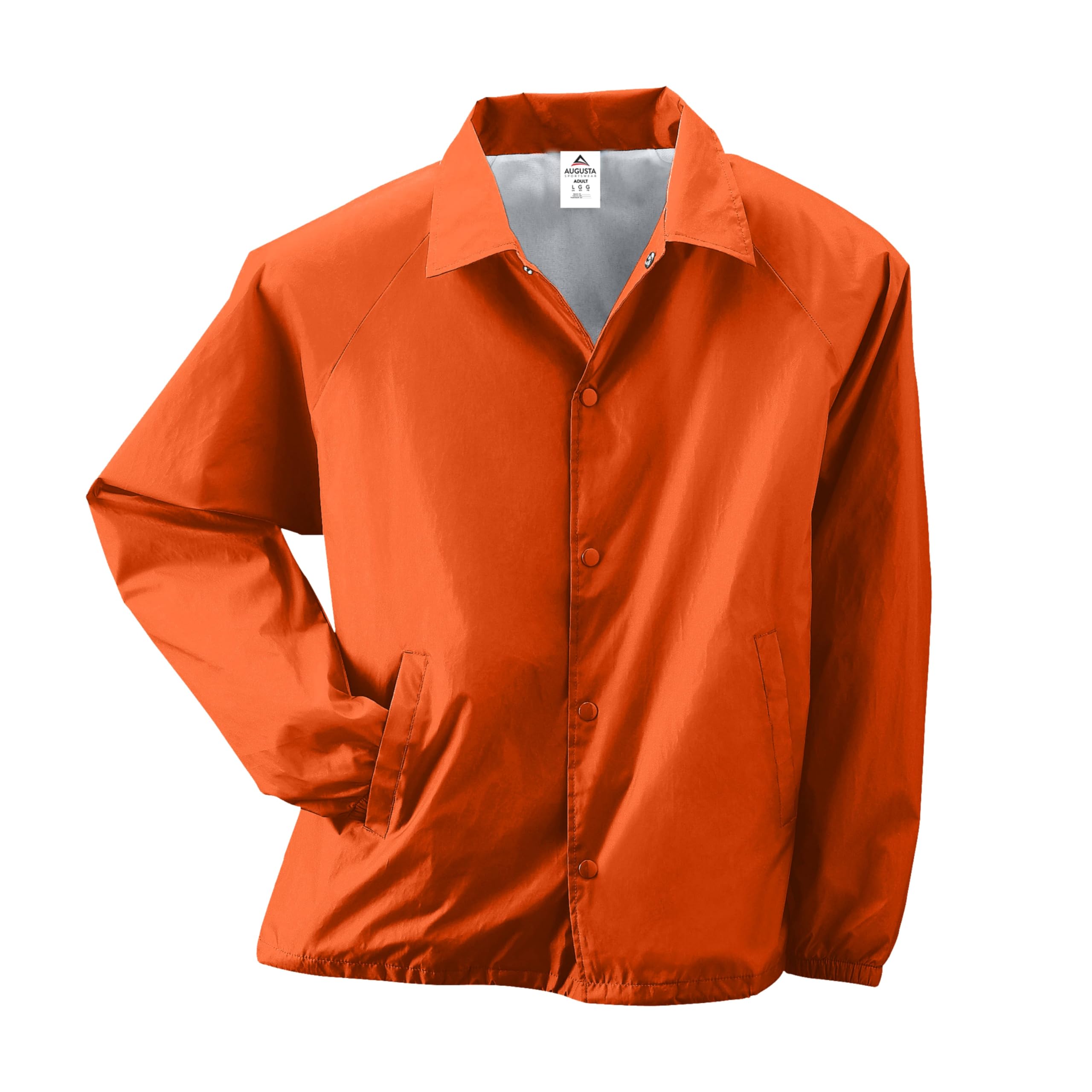 Augusta Sportswear Men's Nylon Coach's Jacket/Lined, Orange, Medium