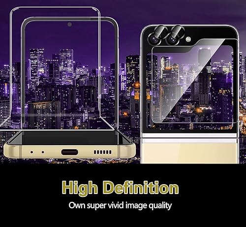 Miniatura 6 de ELEYBTEH Paquete de 2 protectores de pantalla para Samsung Galaxy Z Flip 5 Película EPU+2X Flip 5 Película flexible de pantalla interna HD