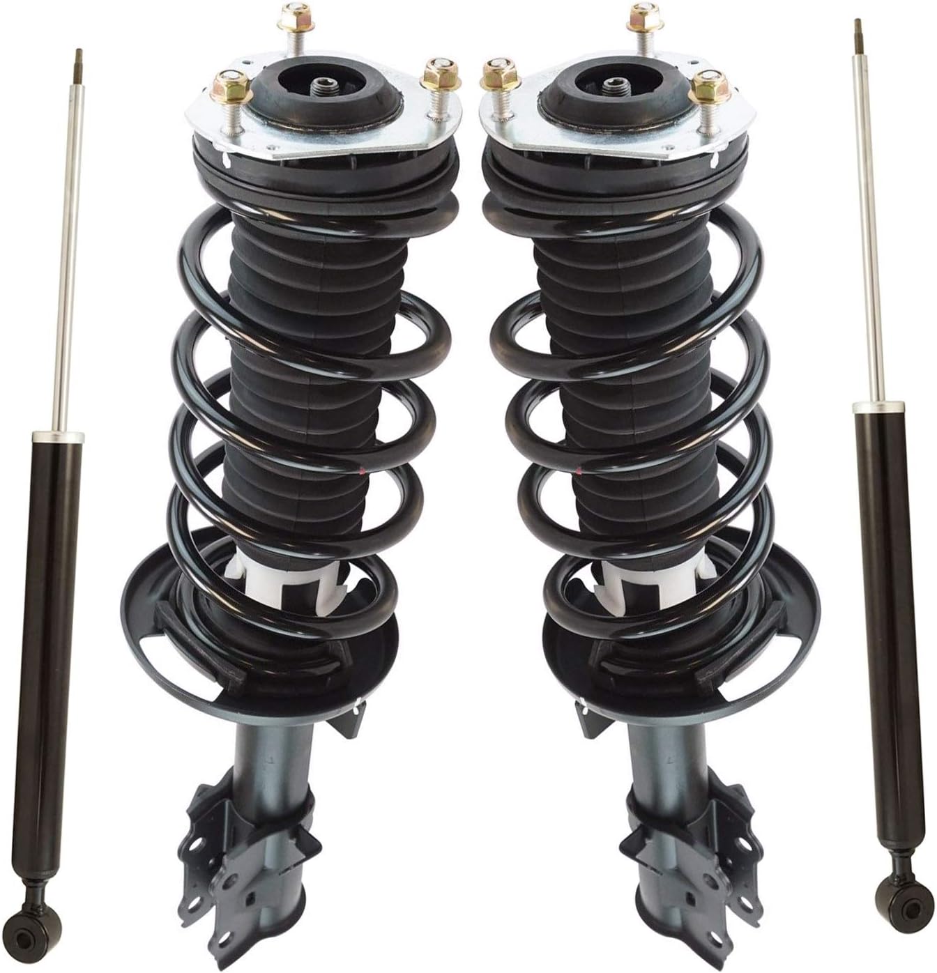 TRQ 4 Piece Front & Rear Complete Loaded Strut & Spring Assembly Shock Absorber Kit Set for 2014-2016 Ford Fiesta without ST Models