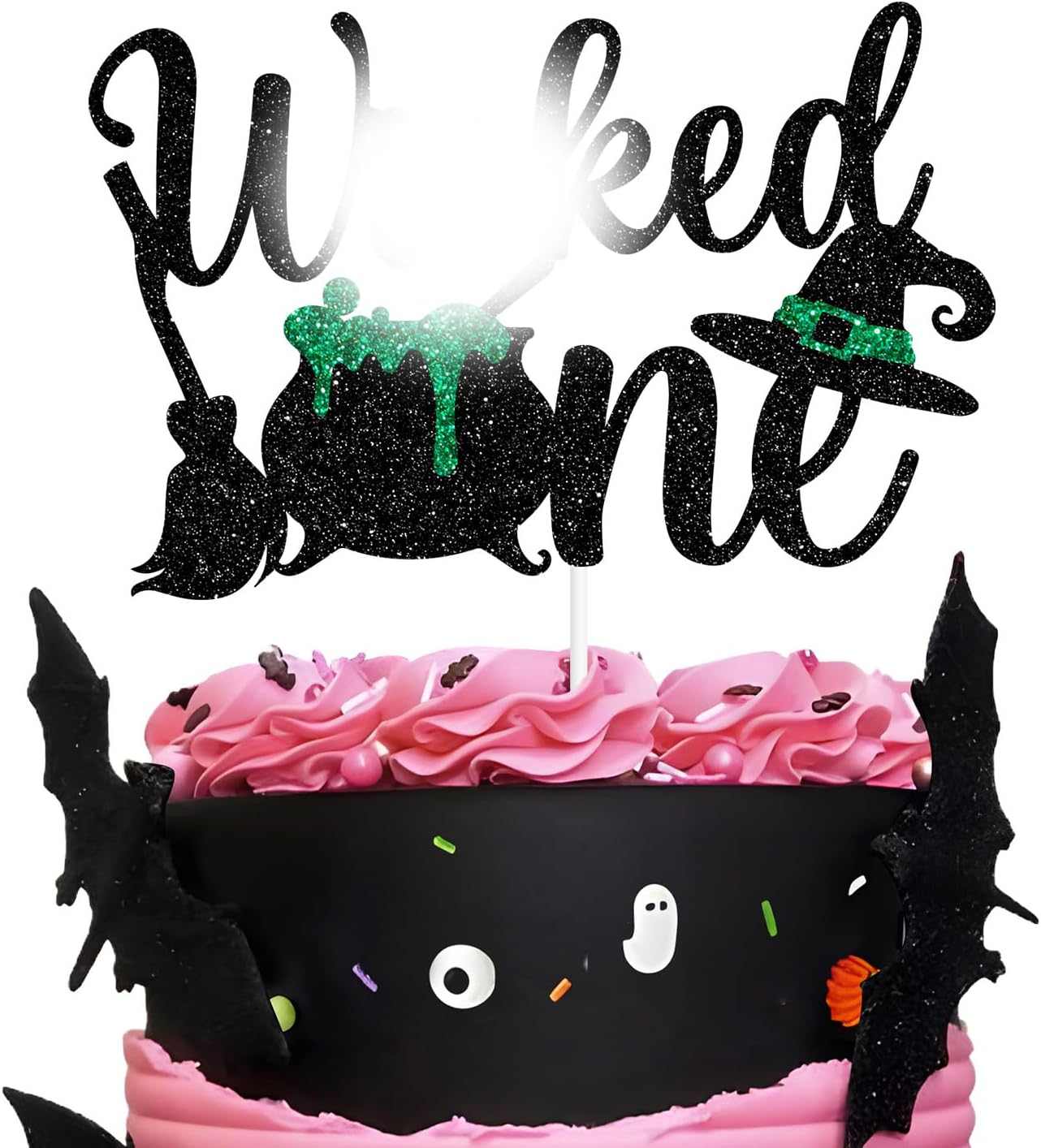 W*cked One Cake Topper, Spooky One, One Spooky Dude, Witch Birthday Cake Décor, Halloween Happy 1st Birthday Party Decorations