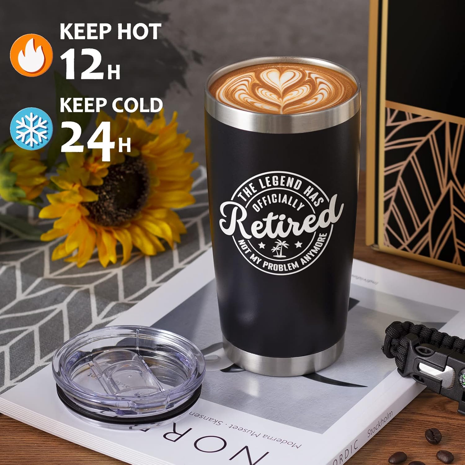 Retirement Gifts for Men 2026, Happy Retirement Gifts for Coworker, Teachers, Boss, Friends, Dad, Grandpa, Retirees, Best Retired Gift Set Funny Retired Gift Basket with Wine Tumbler Baseball Cap - Image 5