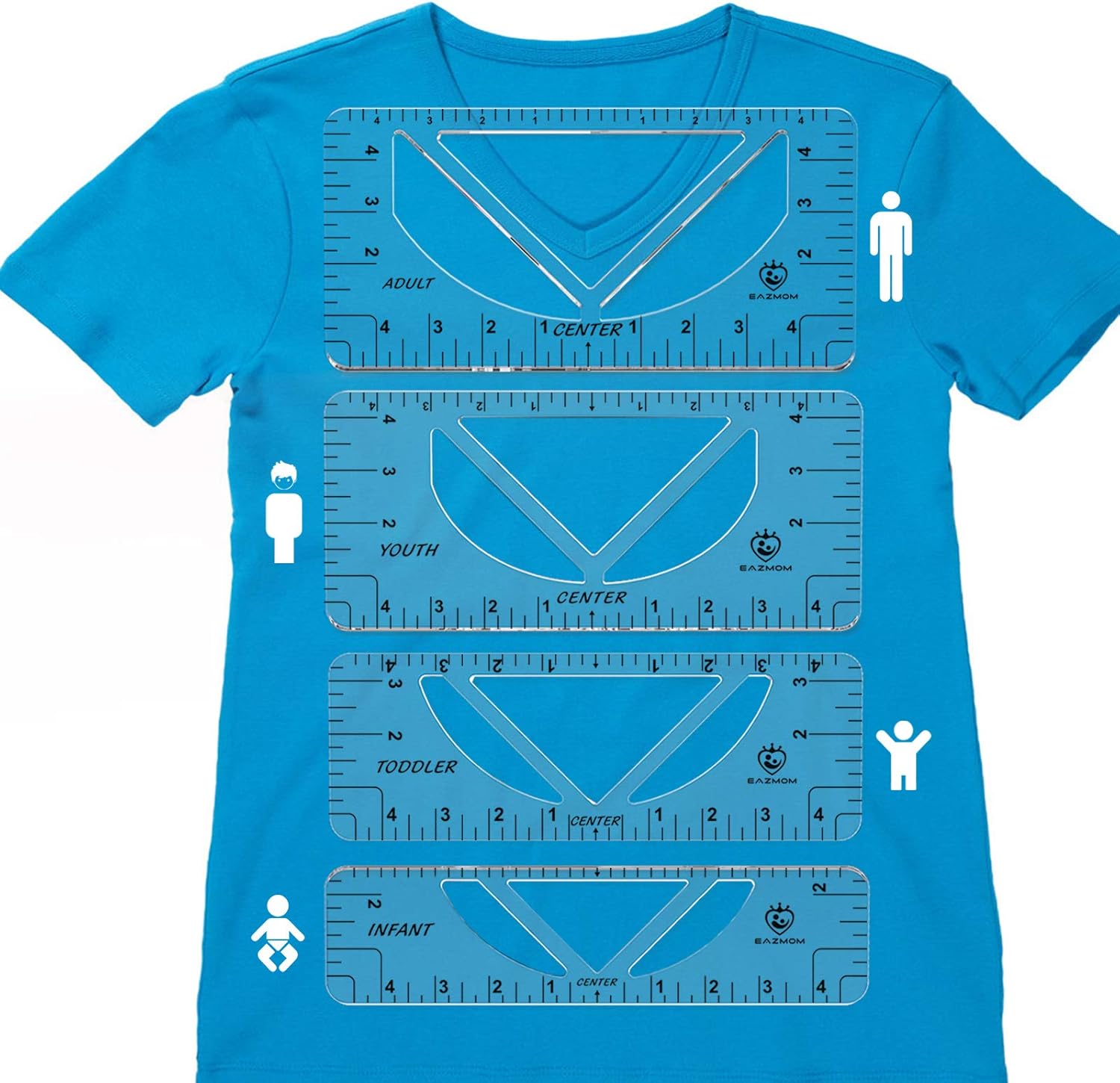 4 Pieces VNeck TShirt Alignment Tool TShirt Ruler Guide