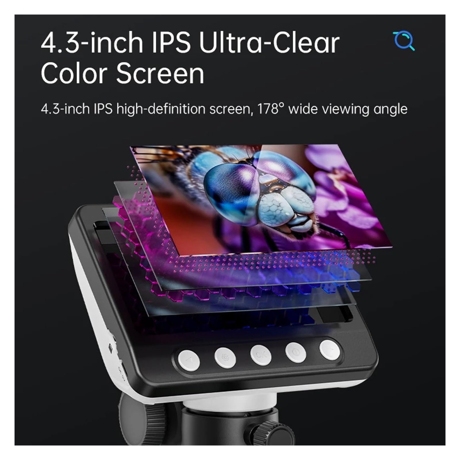 4,3-calowy cyfrowy mikroskop IPS 1600X powiększenie zoom nagrywanie wideo moneta do elektroniki lutowanie naprawa telefonu PCB 8led