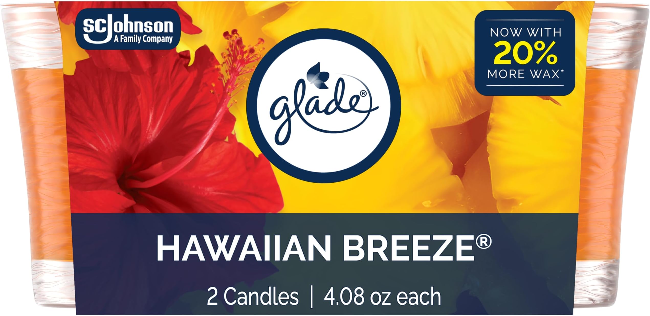 Glade Candle, Hawaiian Breeze, 4.08 oz. each, 2 Candles