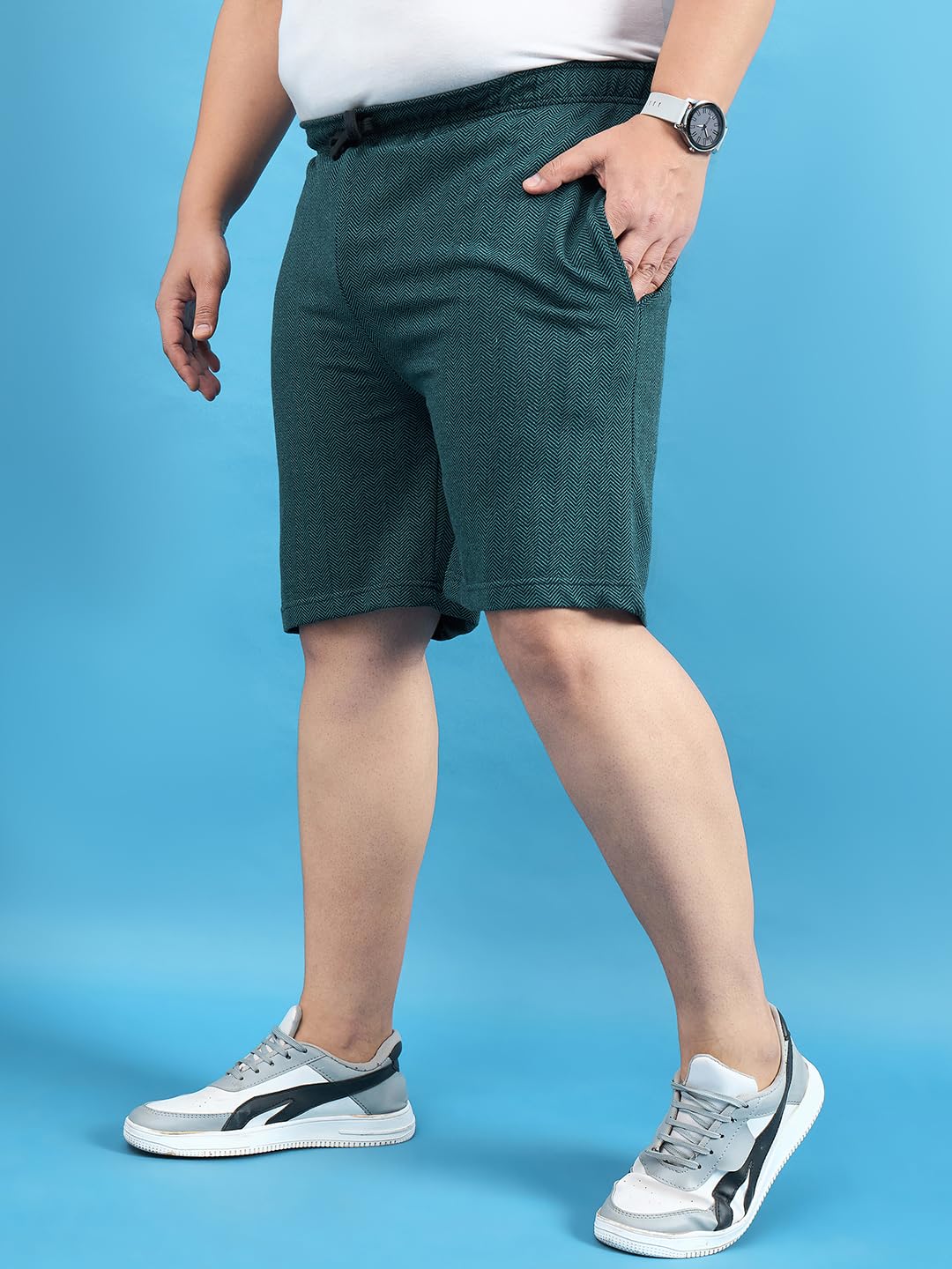 Bigbanana Pantaloncini solidi da uomo vestibilità regolare taglie forti