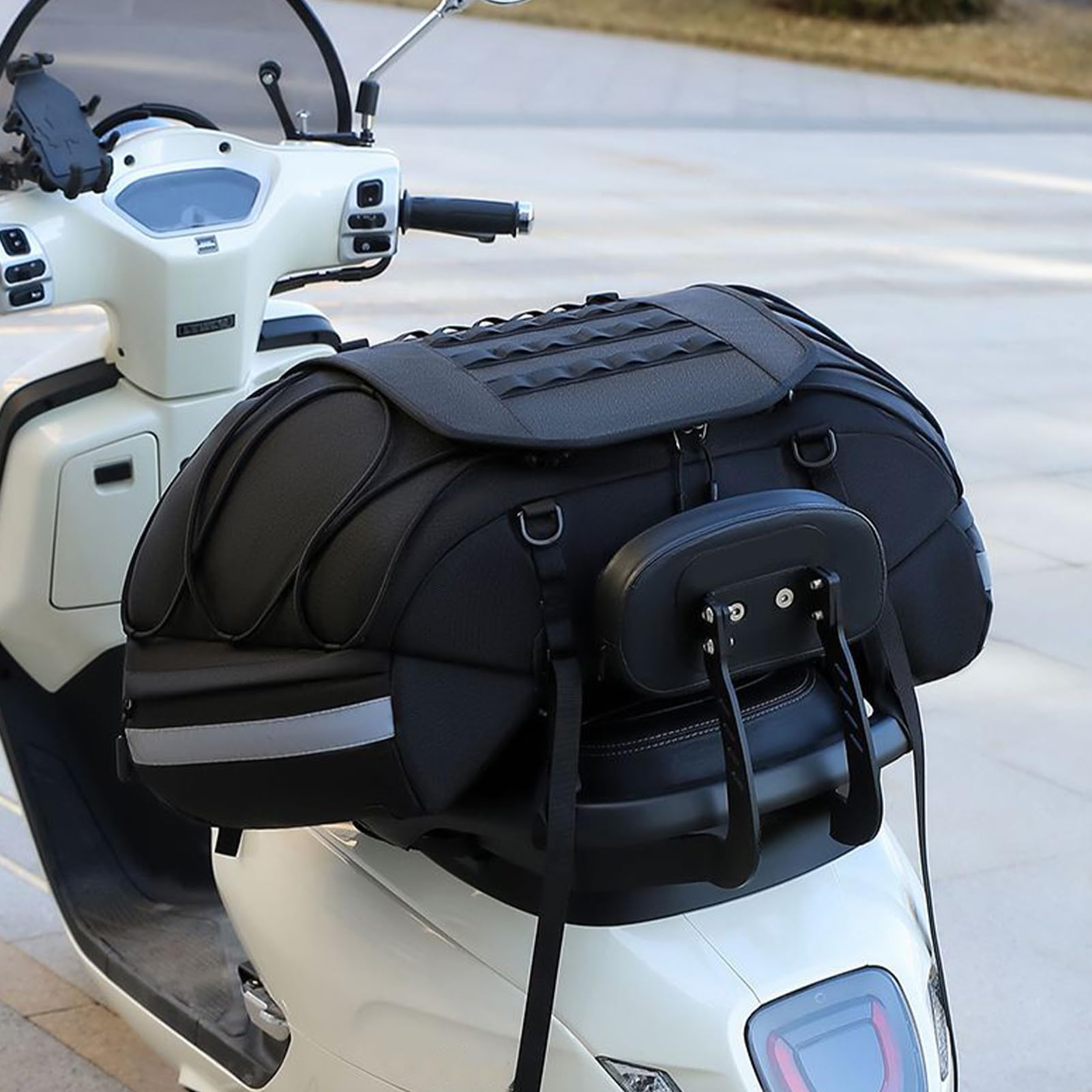 Motorradtaschen Für Rücksitz Wasserdichte Motorrad Gepäcktasche Hinten | Reflektierende Allwetter Satteltasche für Reisen Nachtpendeln und Roadtrips