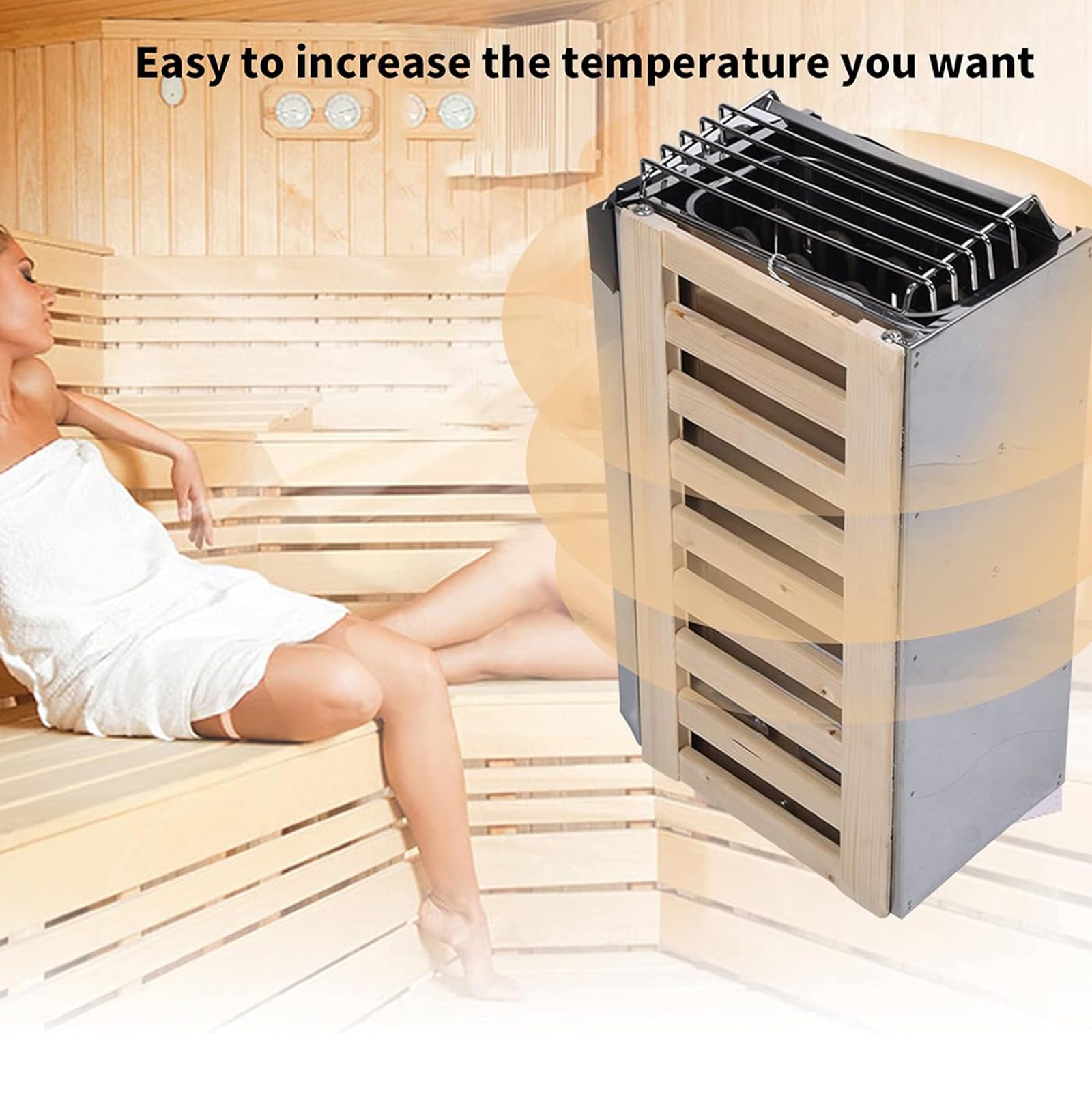 Riscaldatore Elettrico per Sauna da 3/3,6 kW - Stufa a Vapore in Acciaio Inox con regolatore Interno per Sauna umida e secca, Perfetto per Il Relax in casa. (3kw)