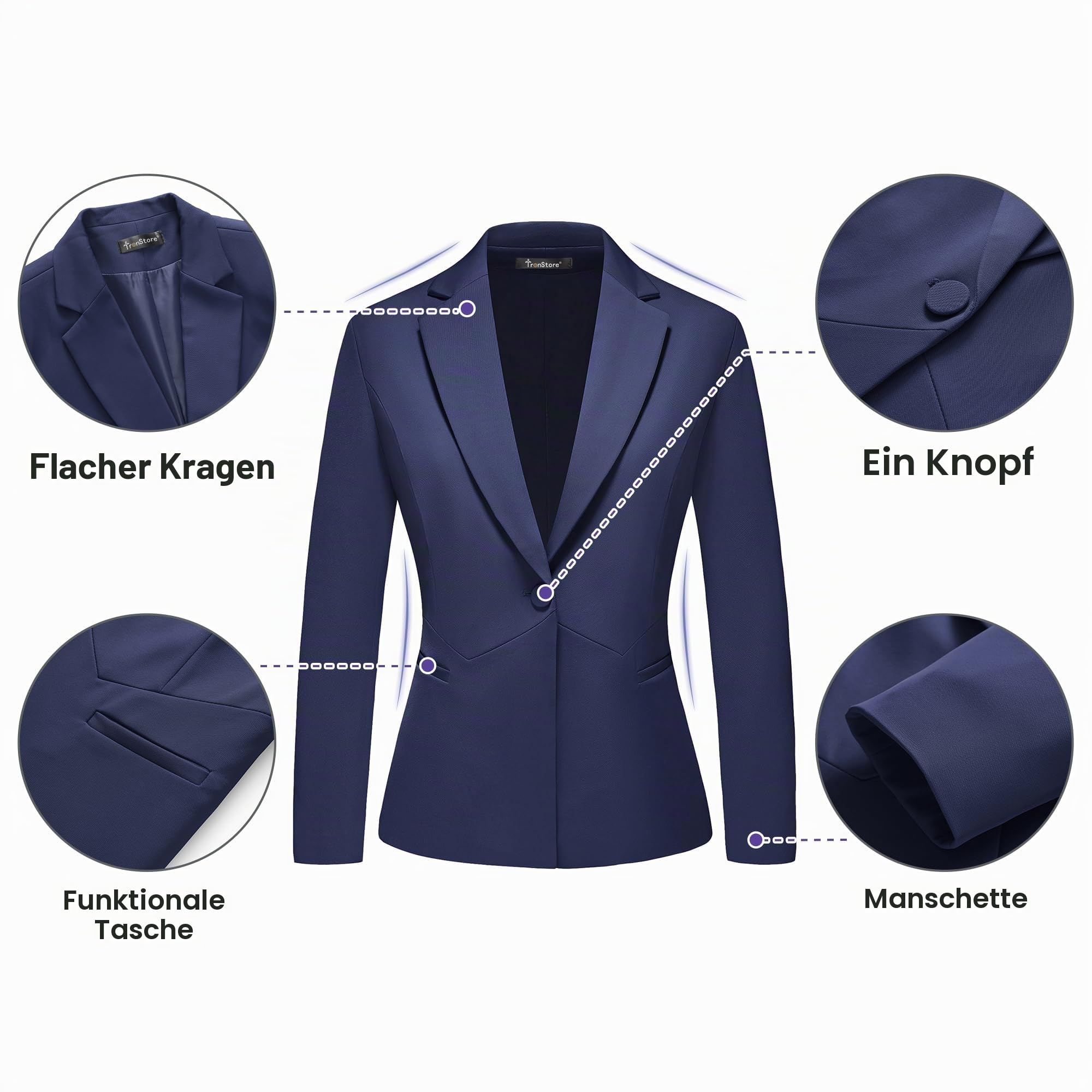Damen Business Anzüge, professionelle 2-teilige Slim Fit Kostüme für Damen