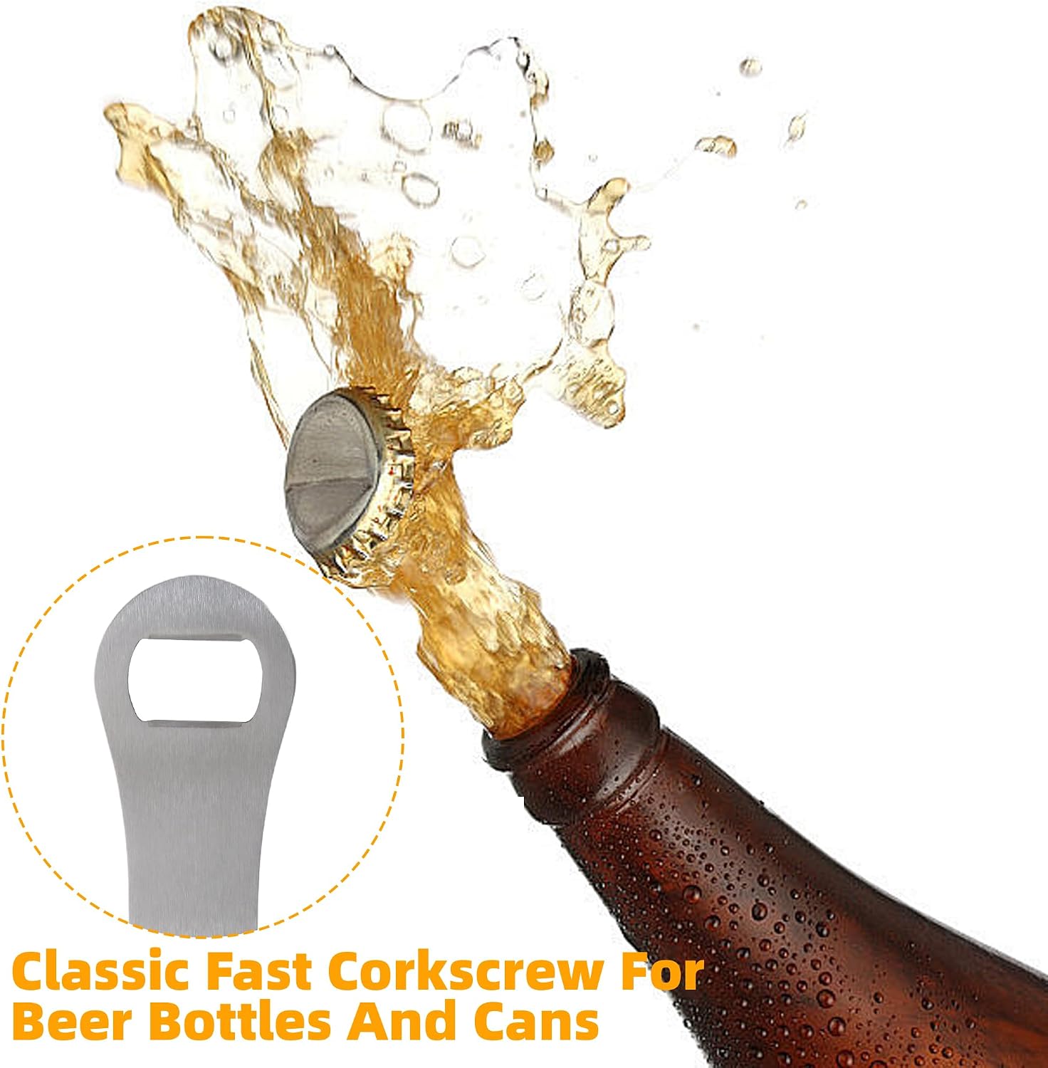 4 Pcs Bottle Opener and Pour Spout Remover, Flat Bar Key Bar Beer Bottle Opener Bartender Accessories for Bartenders Home Kitchen Party, Silver image 4