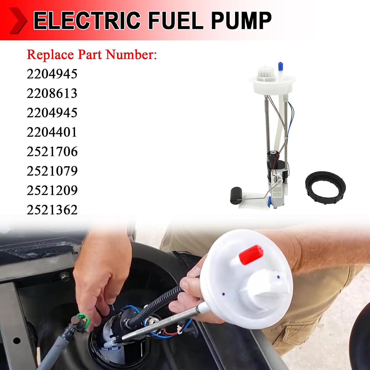 2208613 2204945 Fuel Pump Assembly Fit for Polaris Ranger 570 & 570 Crew 2014-2021 Ranger 570 Full Size & 570 Crew Full Size 2016-2022 Ranger 800 2013-2017 Ranger 500 ETX 2015-2022