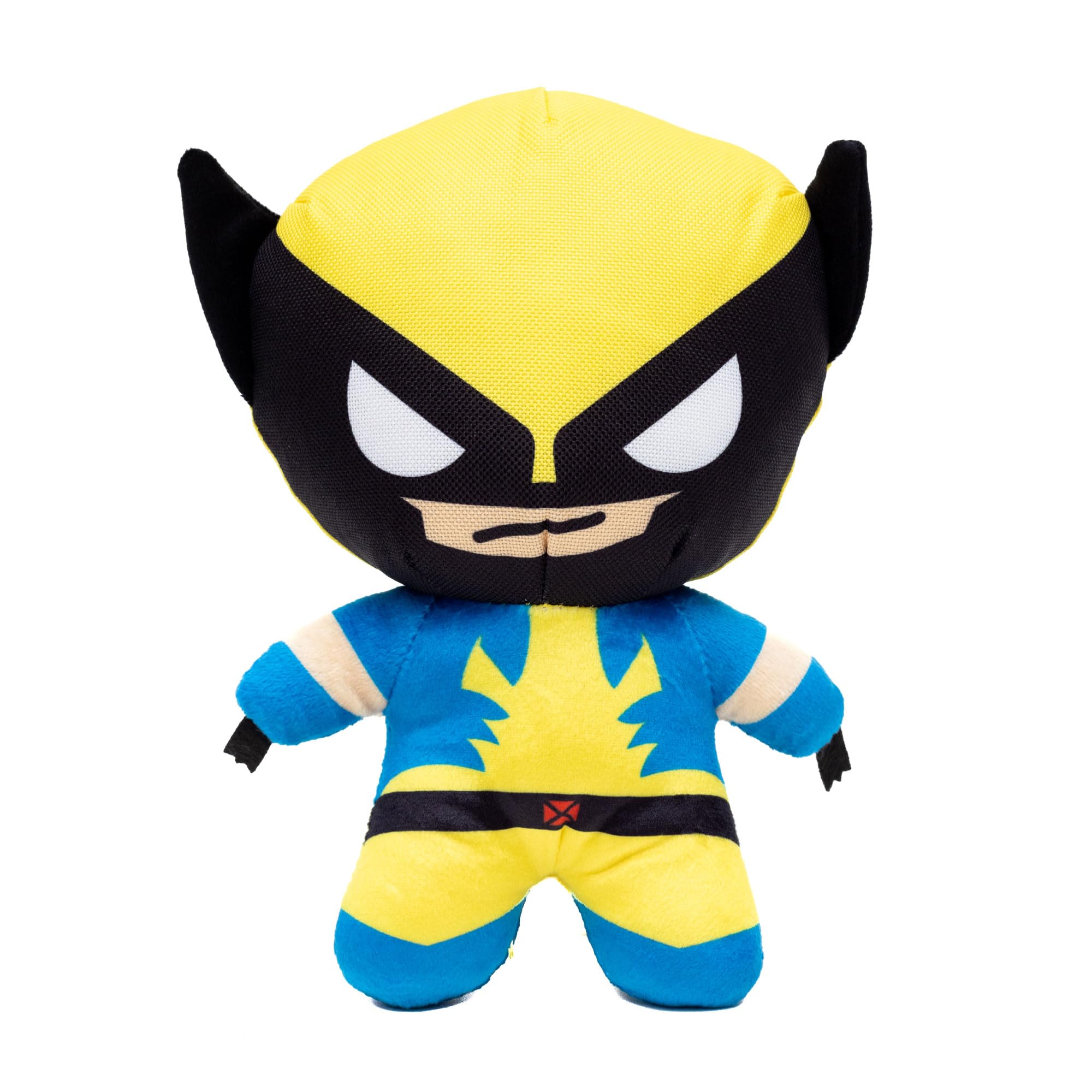 Marvel Comics Squeaky Plush Dog Toy for Large, Medium & Small Dogs, X-Men Wolverine Full Body Standing Pose, 3.5" x 6.0"