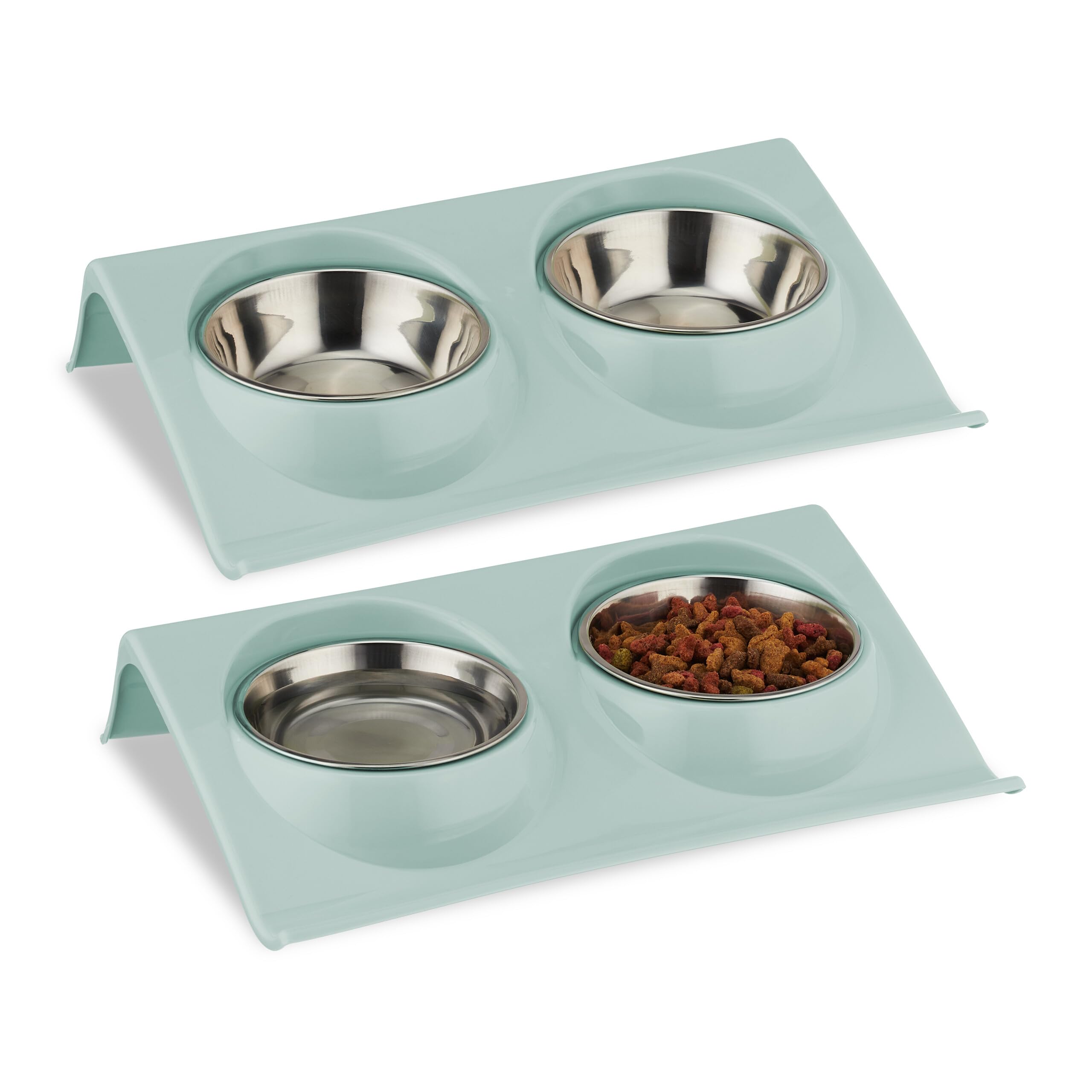Support double gamelle bleu pour le coin repas de votre chat - 8