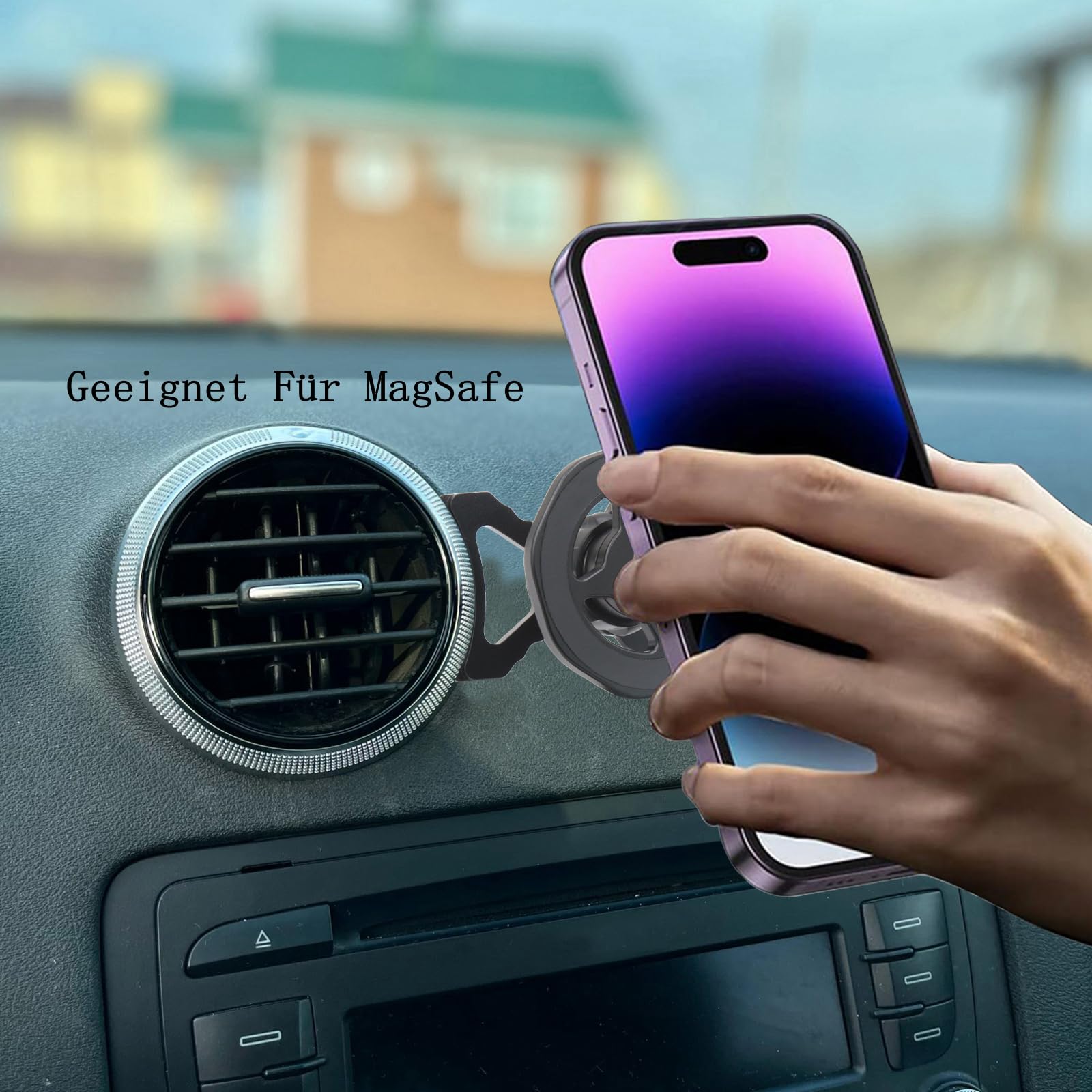 SUPPORTO MAGNETICO A SFERA PER CELLULARE SMARTPHONE DA AUTO CON ROTAZIONE 360