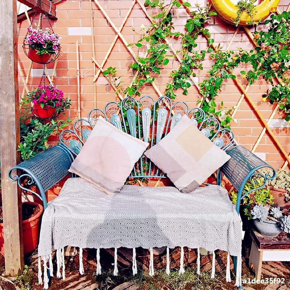 Park Terrace Bench Outdoor Benches Weatherproof and Rustproof Cast Iron Garden Bench with Backrest and Armrests 2-Seater