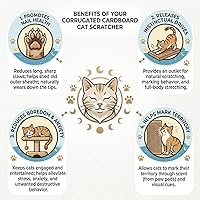 Vista 5 de Poste rascador para gato para jaula 40X10CM, jaula montado en la pared gato Rascador, Rascador de cartón, SCR-40X10CM-3.3CM